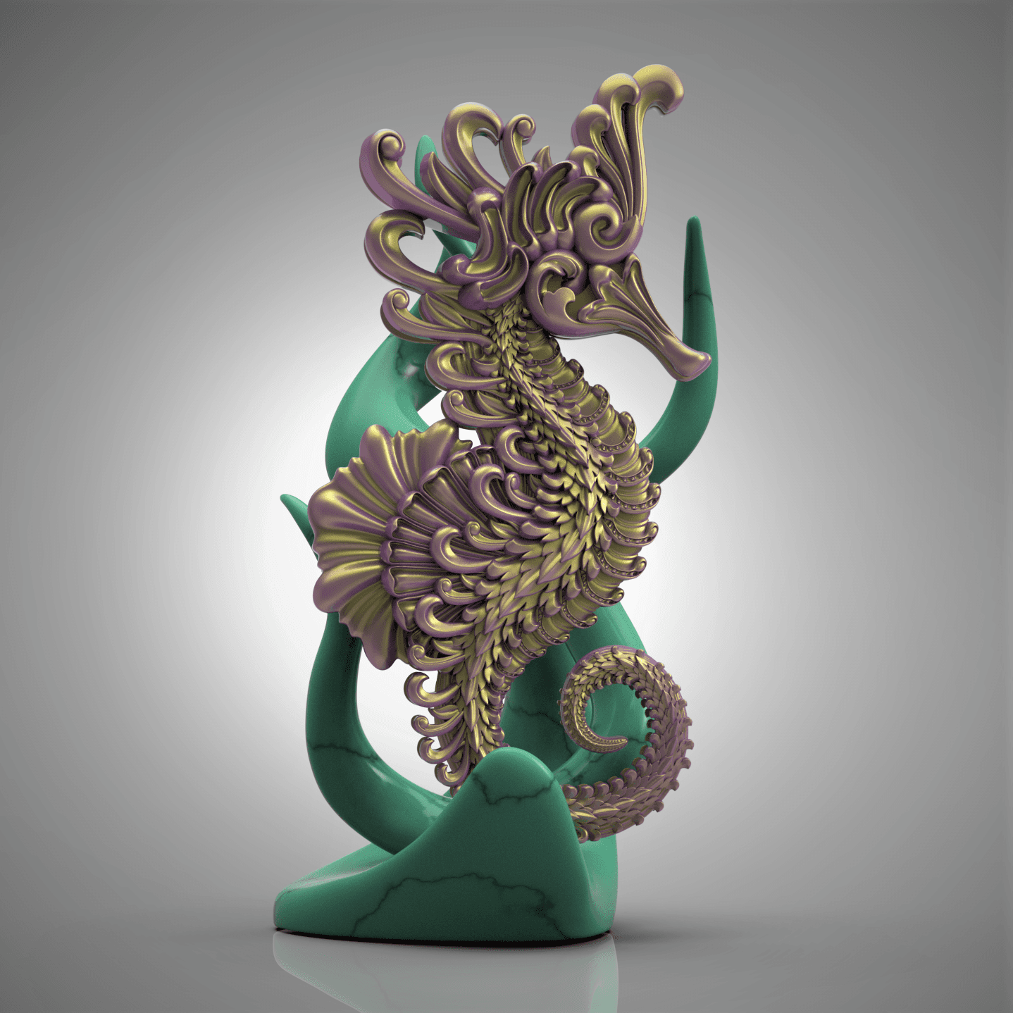 Ornate Seahorse -Décor/Wall Art 3d model