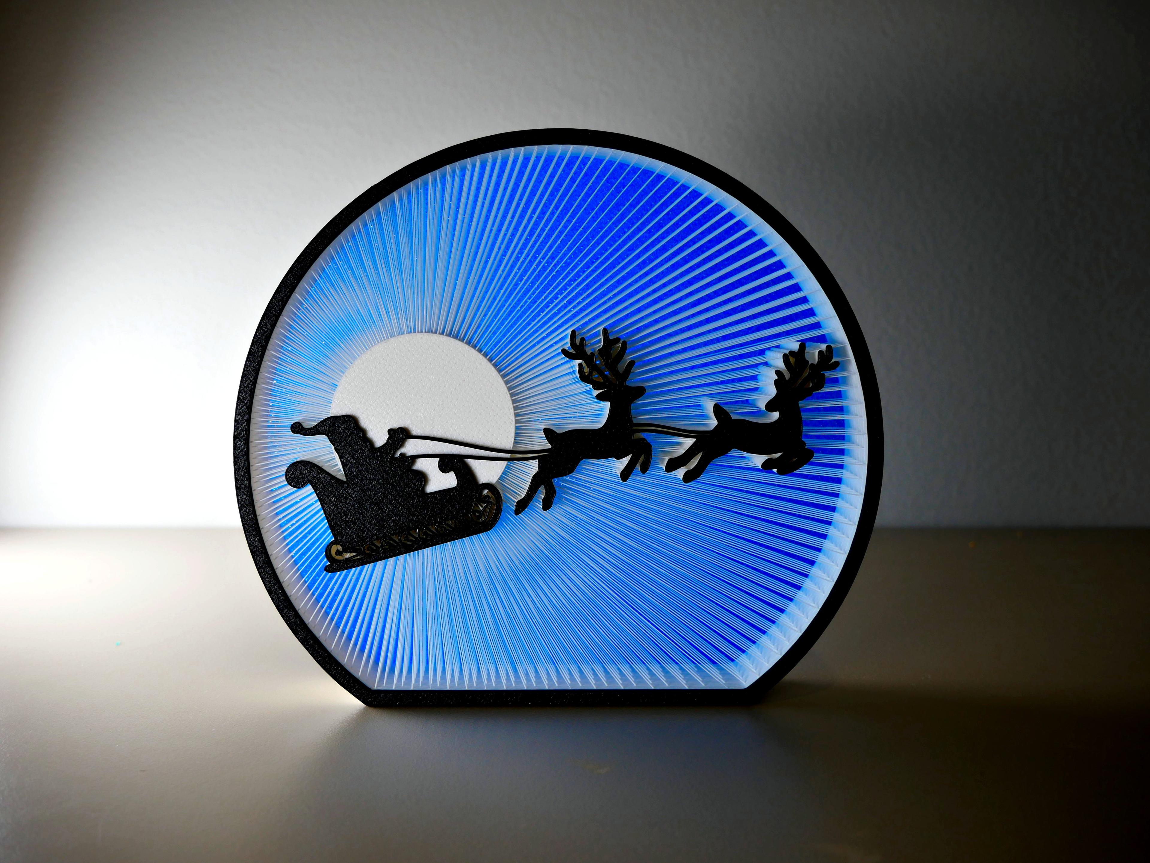 Moonlight Santa String Art 3d model