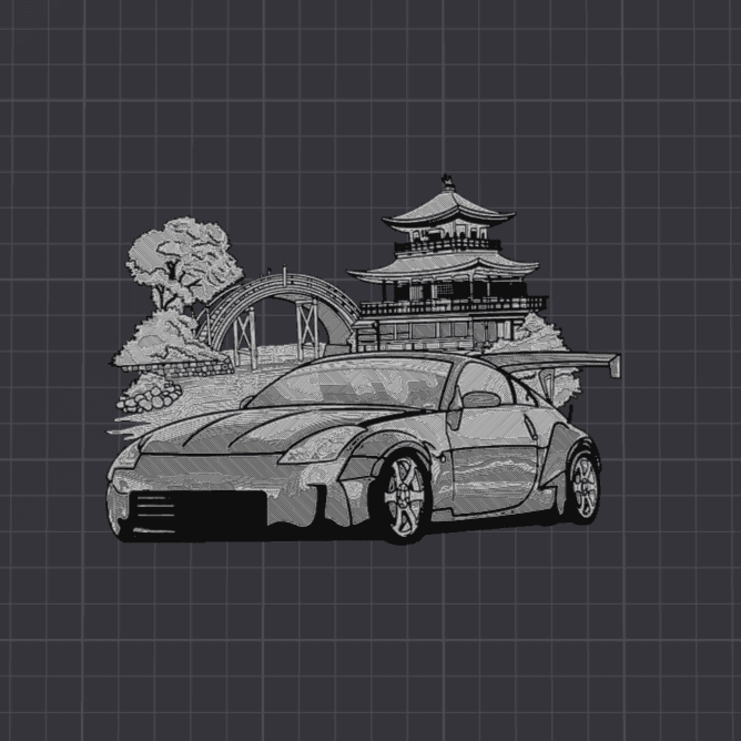 Monochrome 350z Magnet 3d model