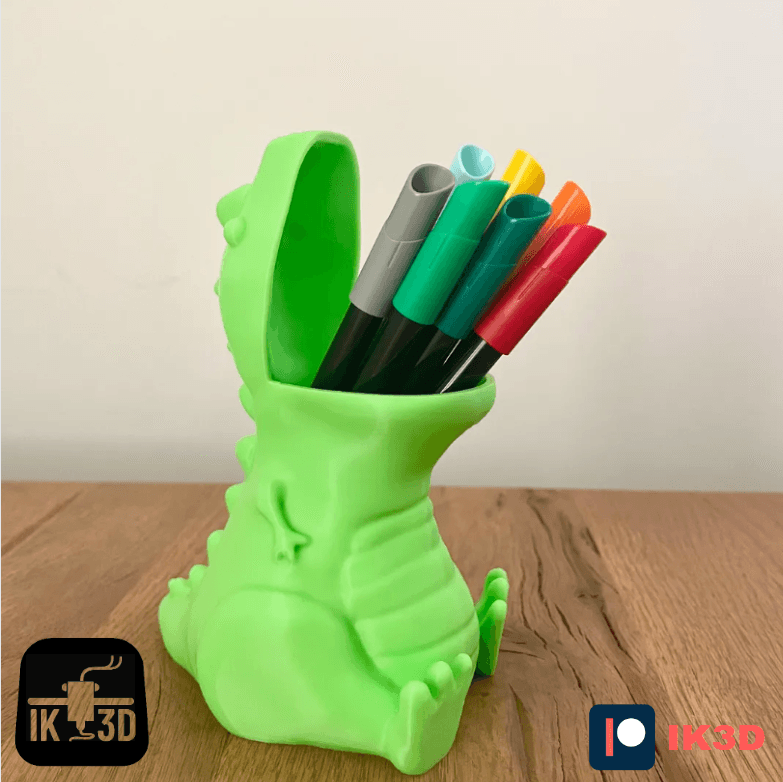 Chubby T-Rex Dinosaur Pencil Holder / Pot / Container 3d model