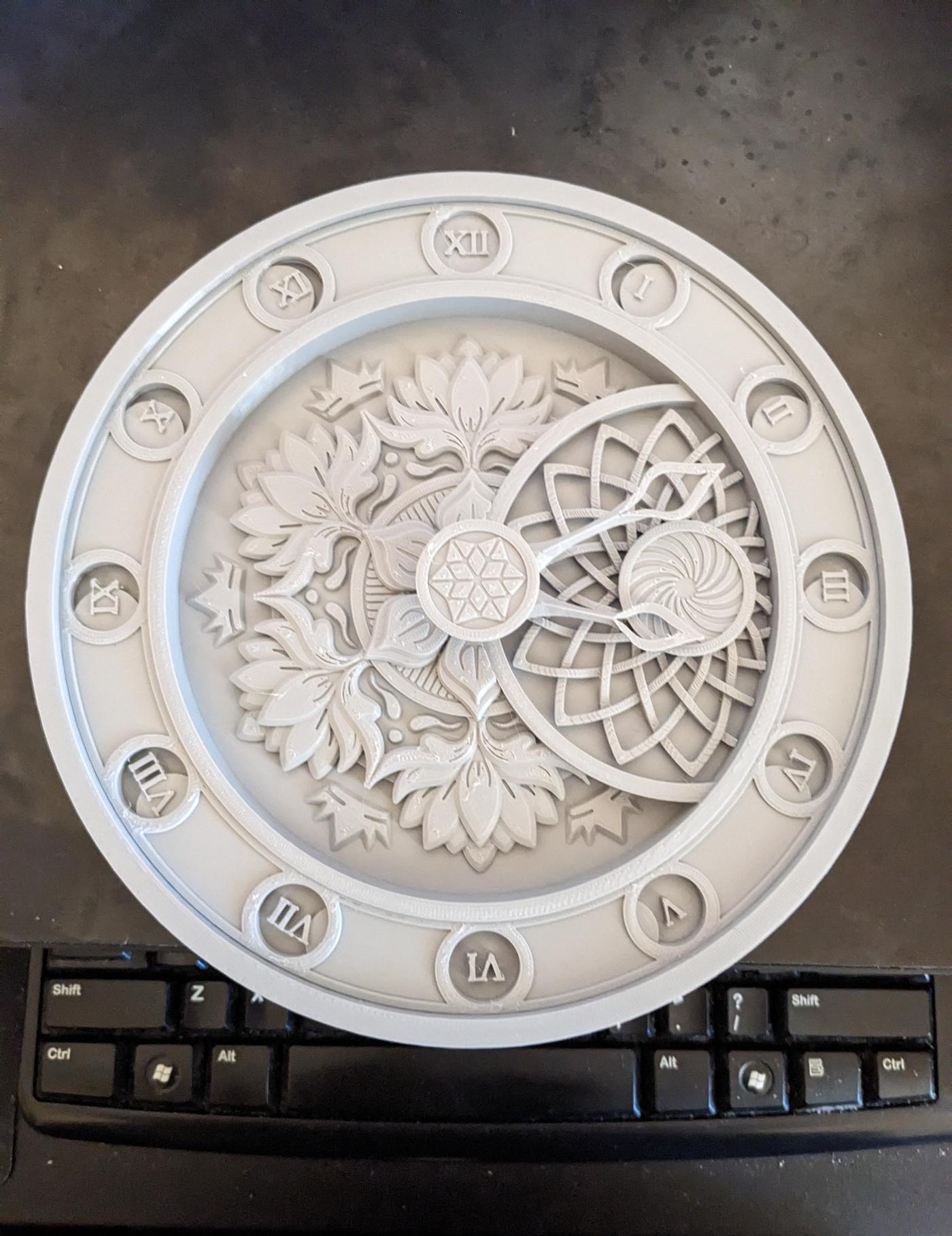 Mandala clock face 3d model