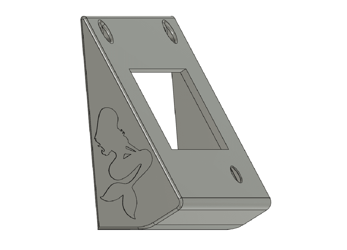 CR-10 and CR-10S Screen Control Box with Optional Mermaid Decal 3d model