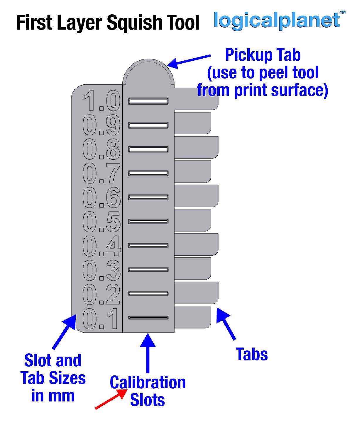 First Layer Squish Calibration Tool 3d model