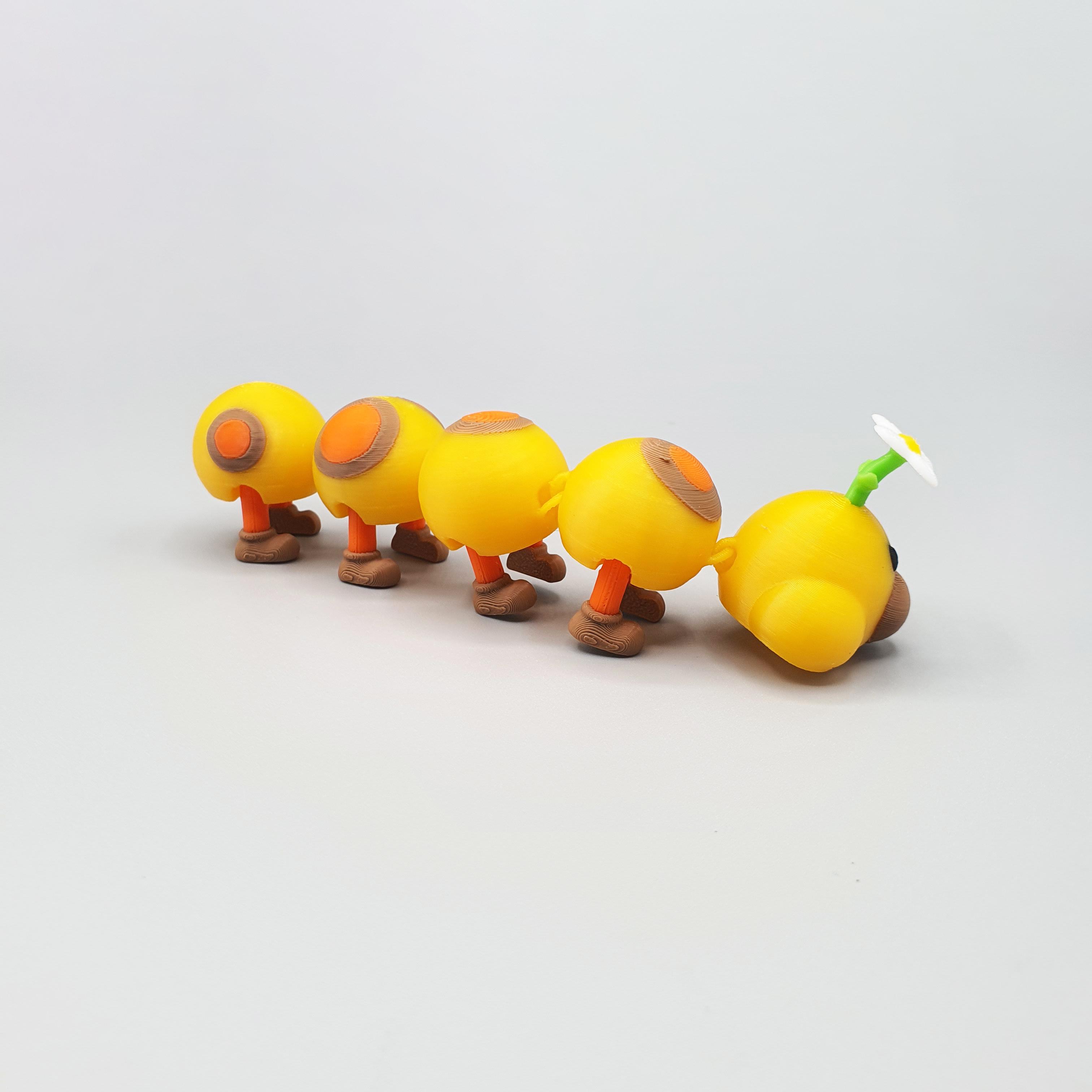 Wiggler Caterpillar from Super Mario Print in Place 3d model