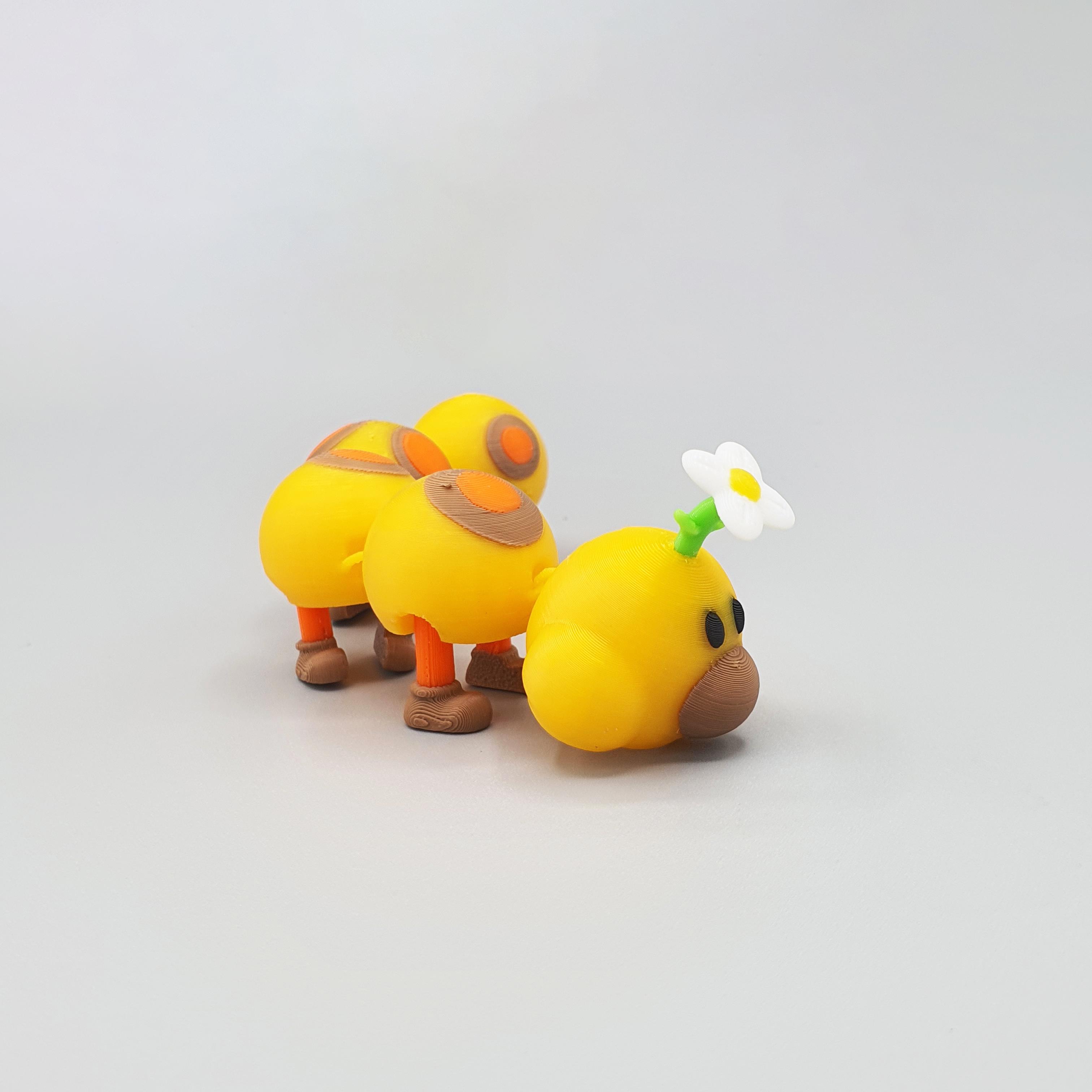 Wiggler Caterpillar from Super Mario Print in Place 3d model