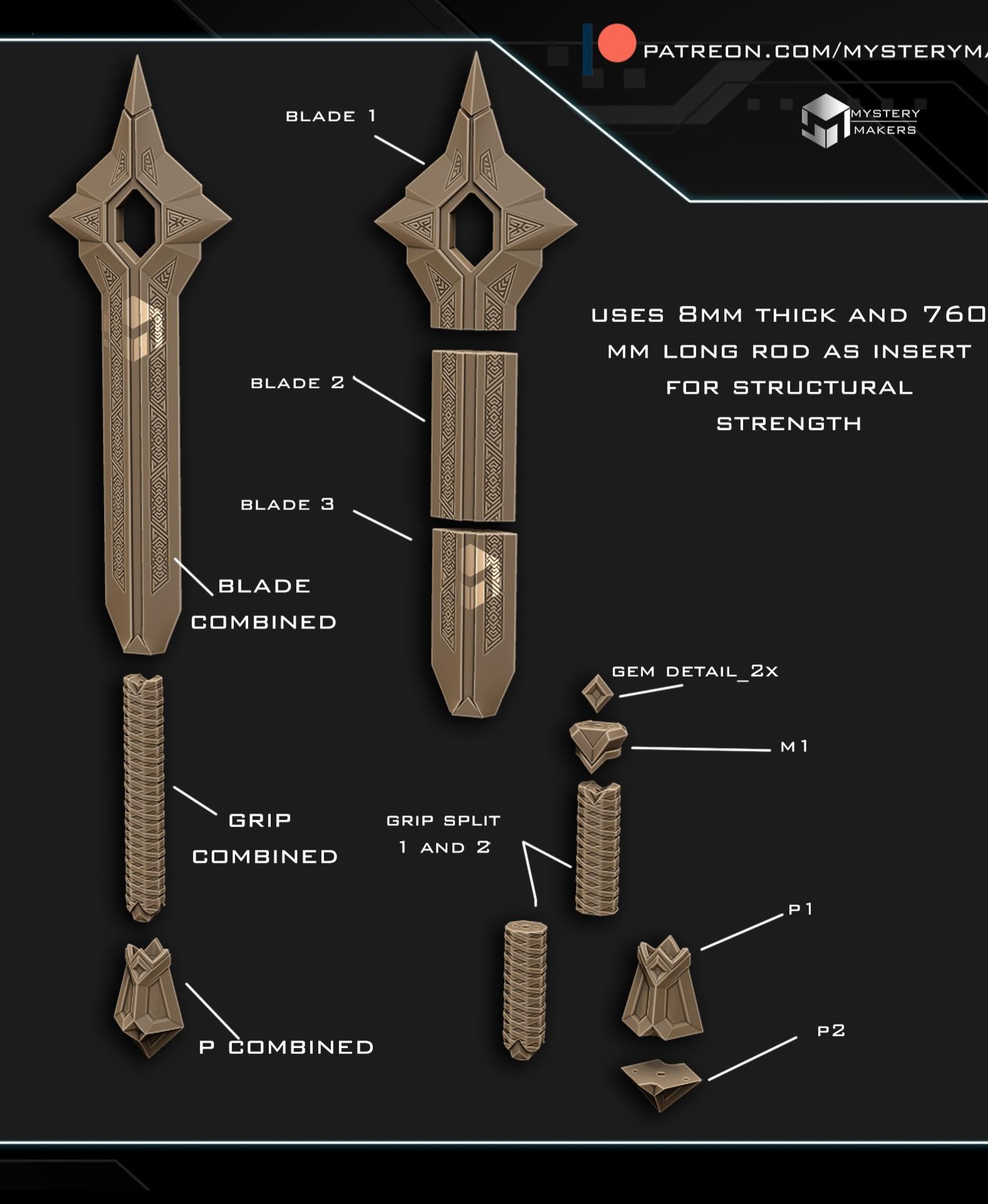 Balin sword mace 3d model