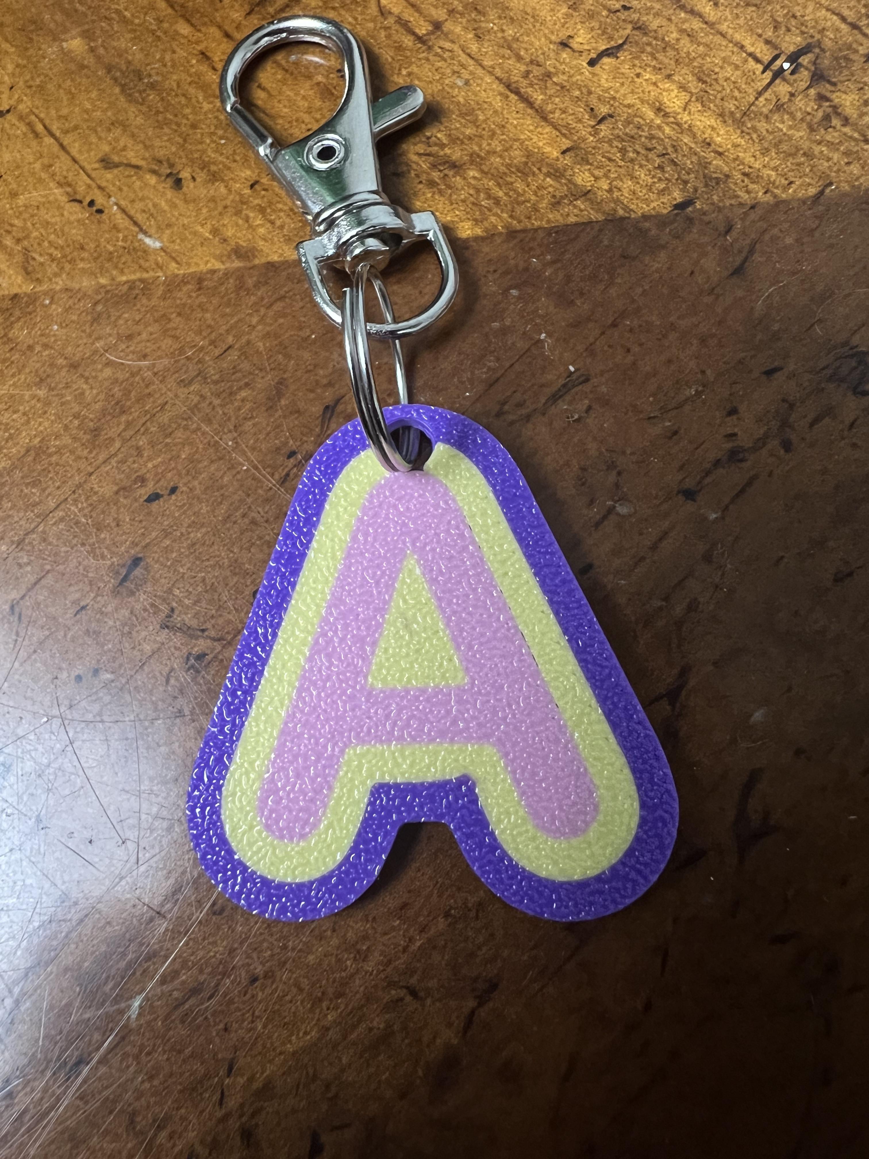 Letter A multicolor keychain 3d model