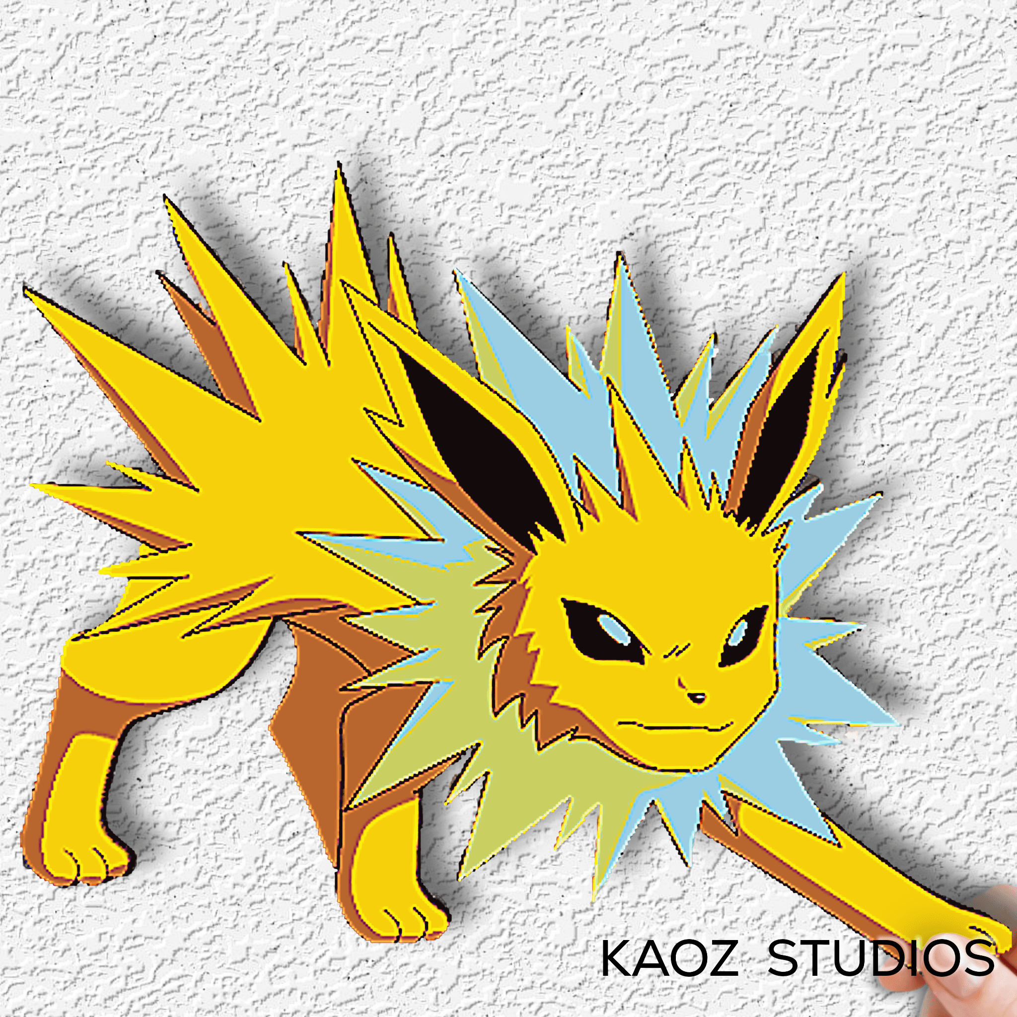 jolteon wall art pokemon wall decor easy multicolor print 3d model