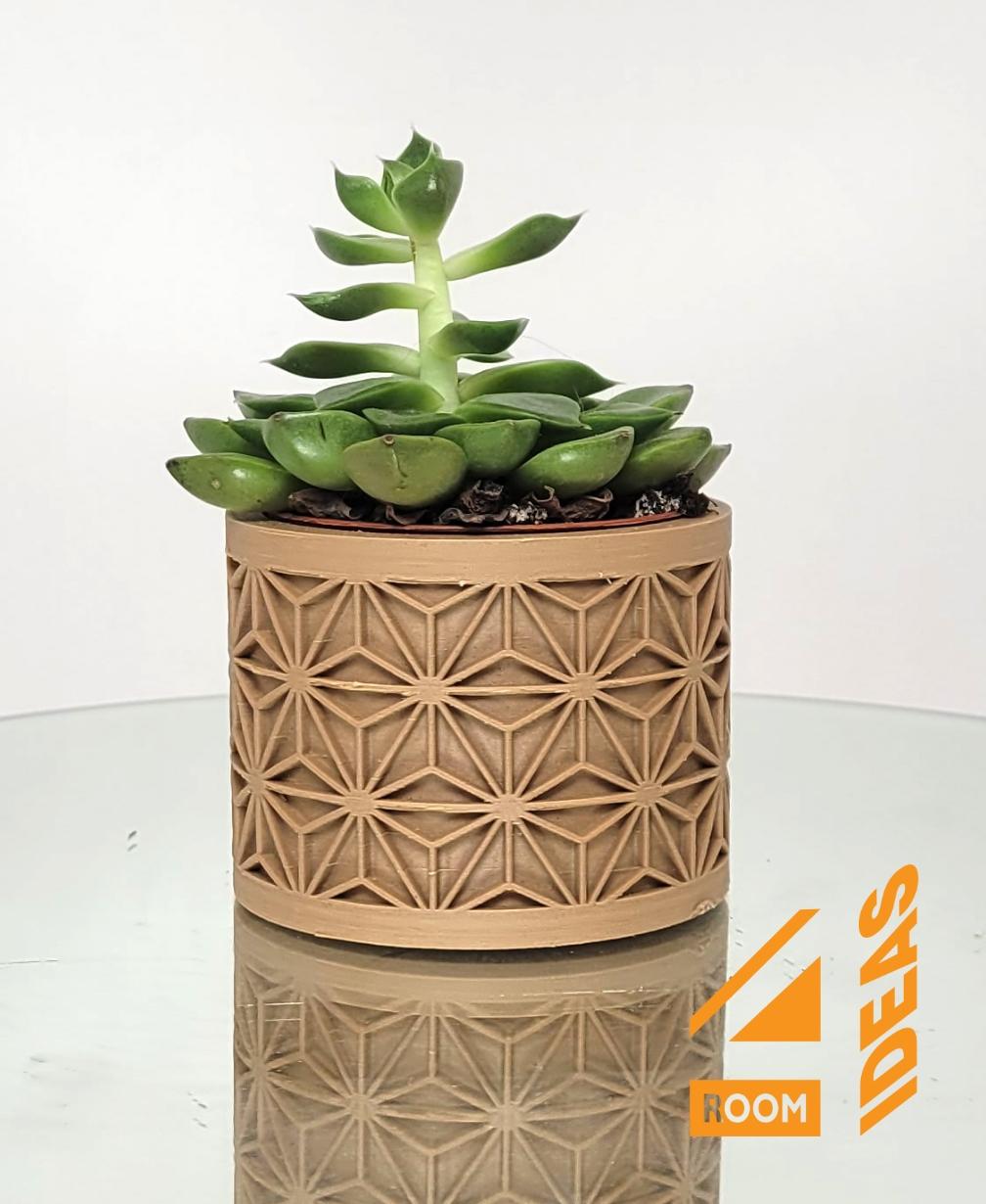 Succulent Planter Japanese Style - Hemp Leaves/Asanoha V1 3d model