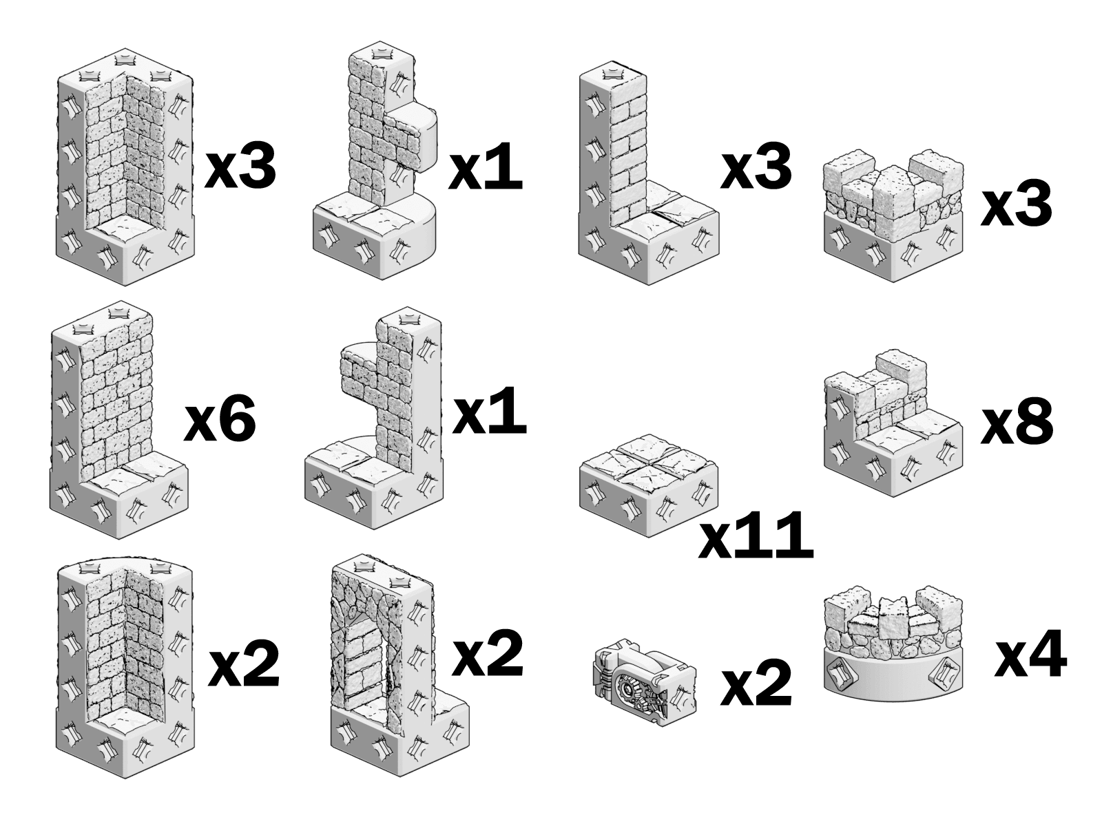 PrintABlok Lancraft Castle Tiles Set Terrain Construction Set 3d model