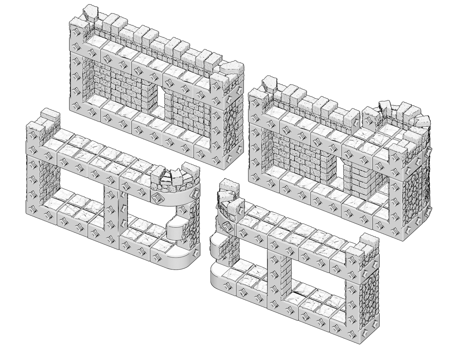 PrintABlok Lancraft Castle Tiles Set Terrain Construction Set 3d model