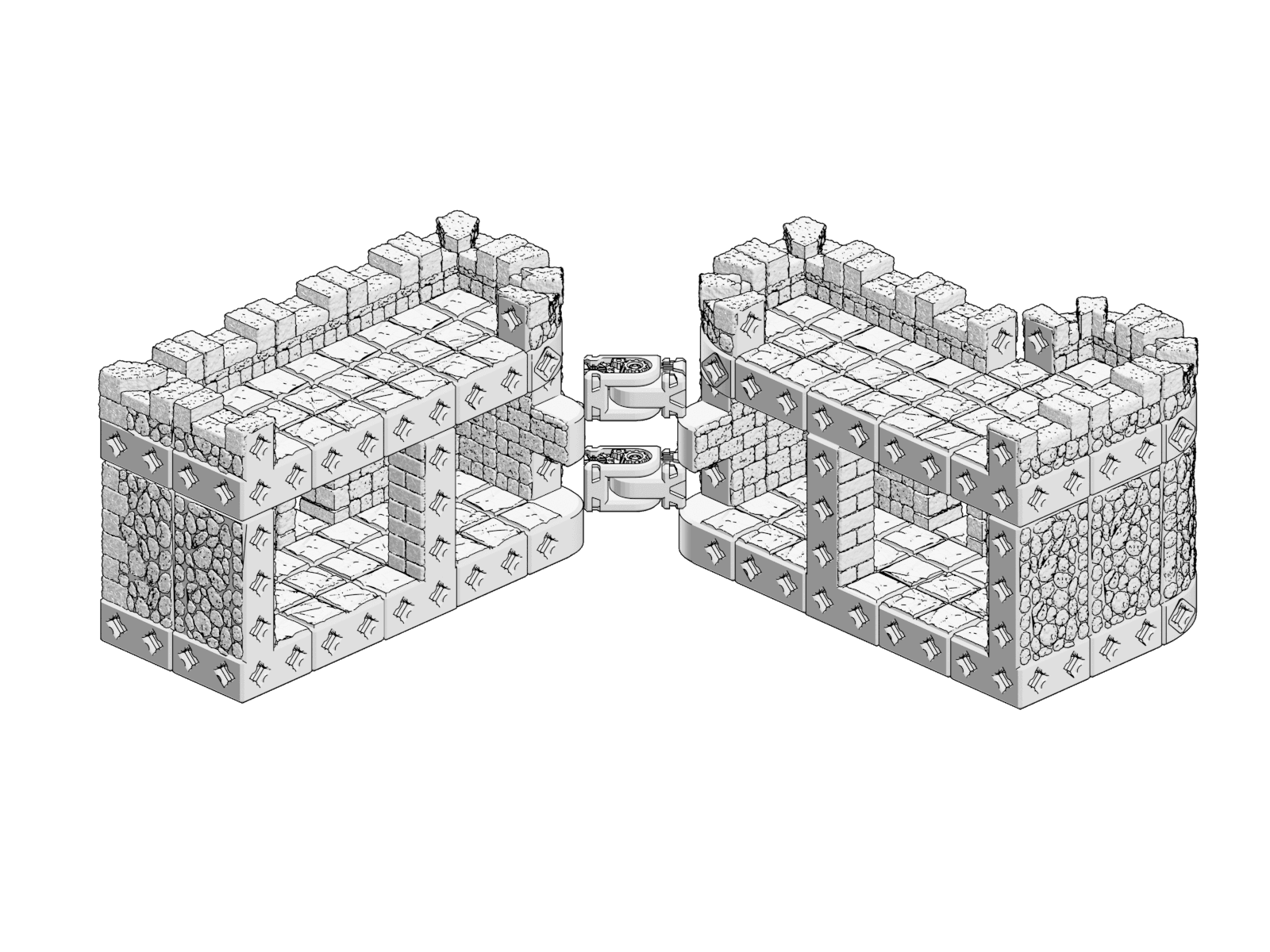 PrintABlok Lancraft Castle Tiles Set Terrain Construction Set 3d model