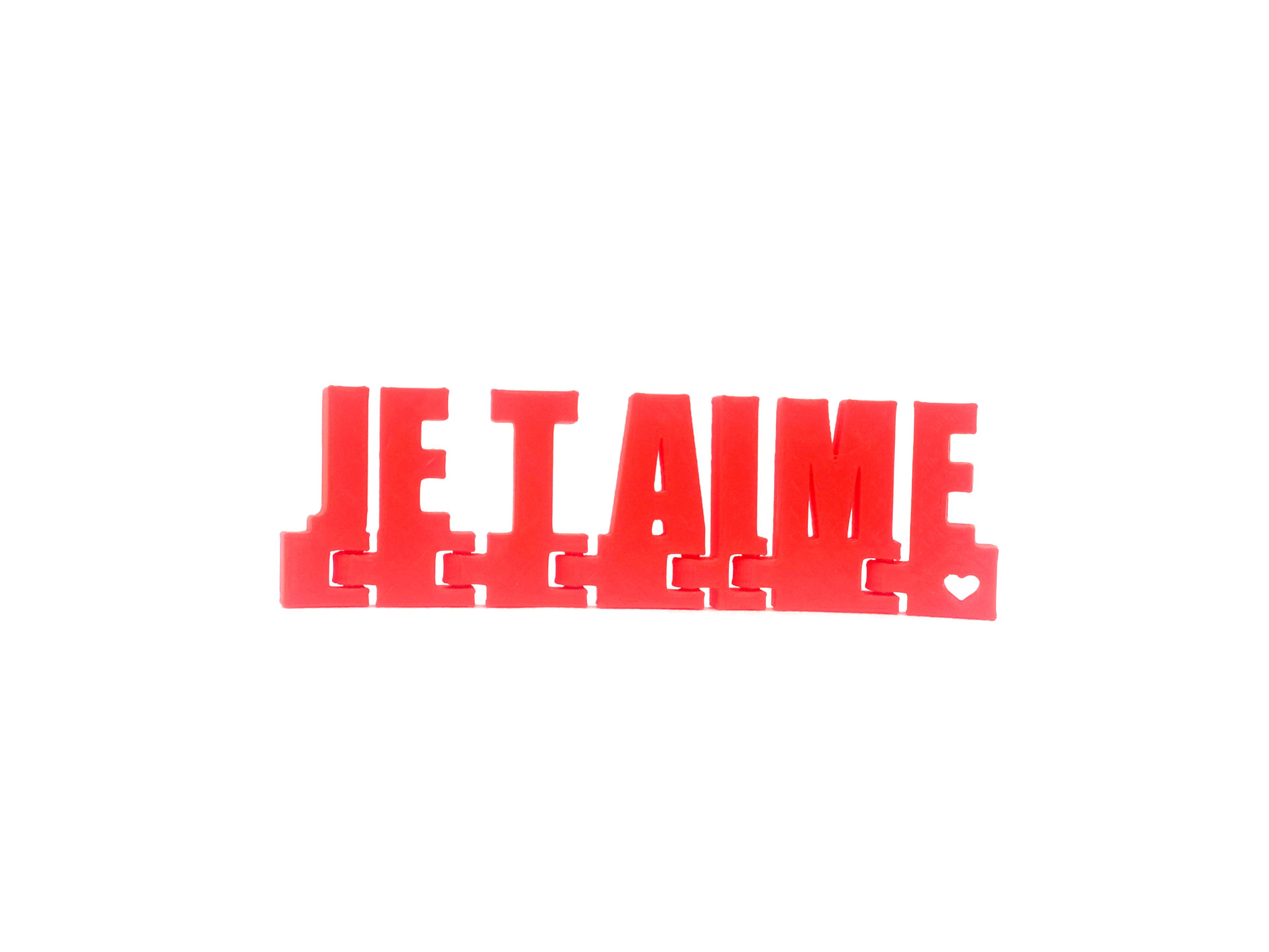 Lettres Articulées "Je t'aime" en 3D – Message d'Amour Personnalisé 3d model