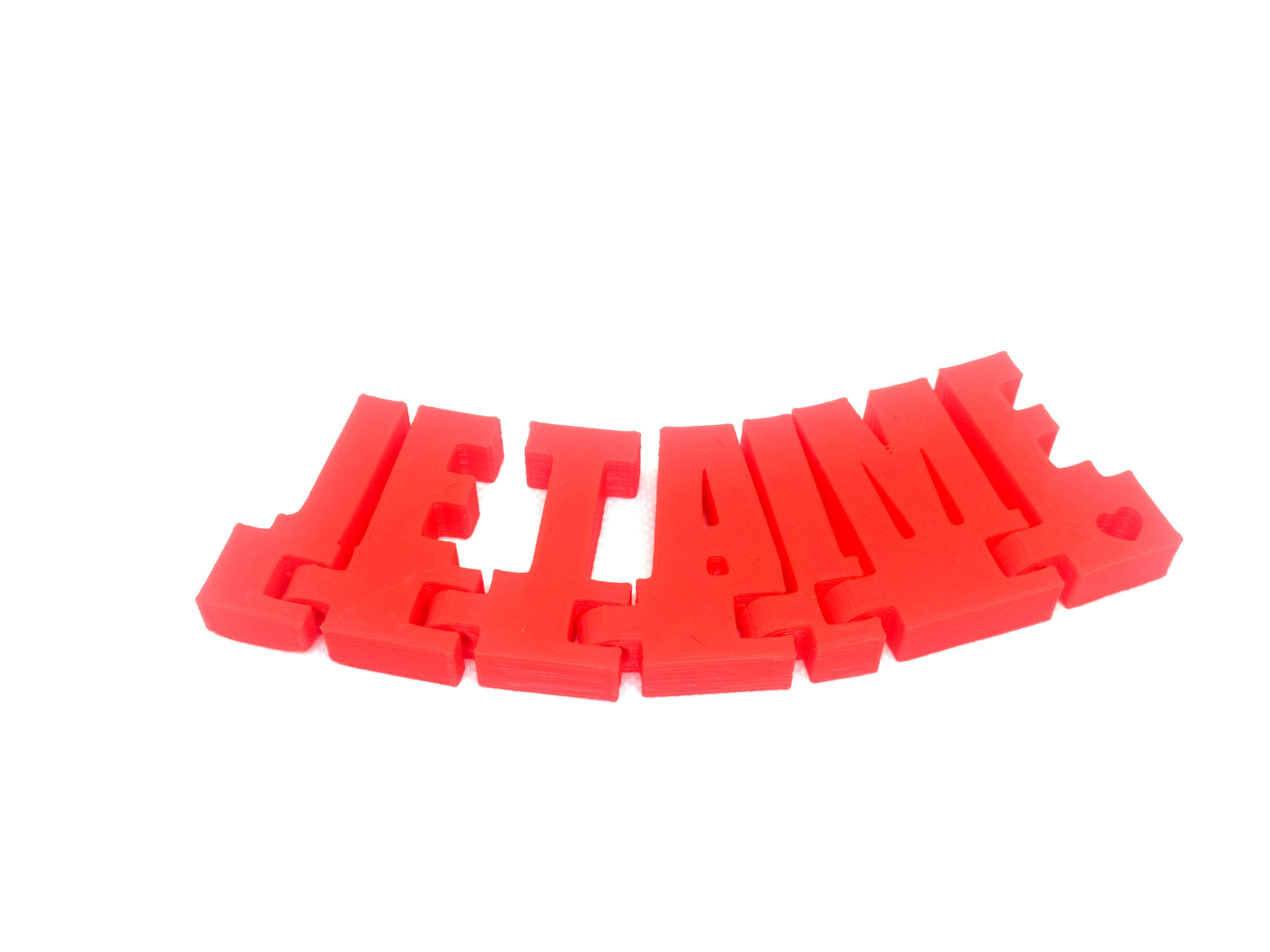 Lettres Articulées "Je t'aime" en 3D – Message d'Amour Personnalisé 3d model