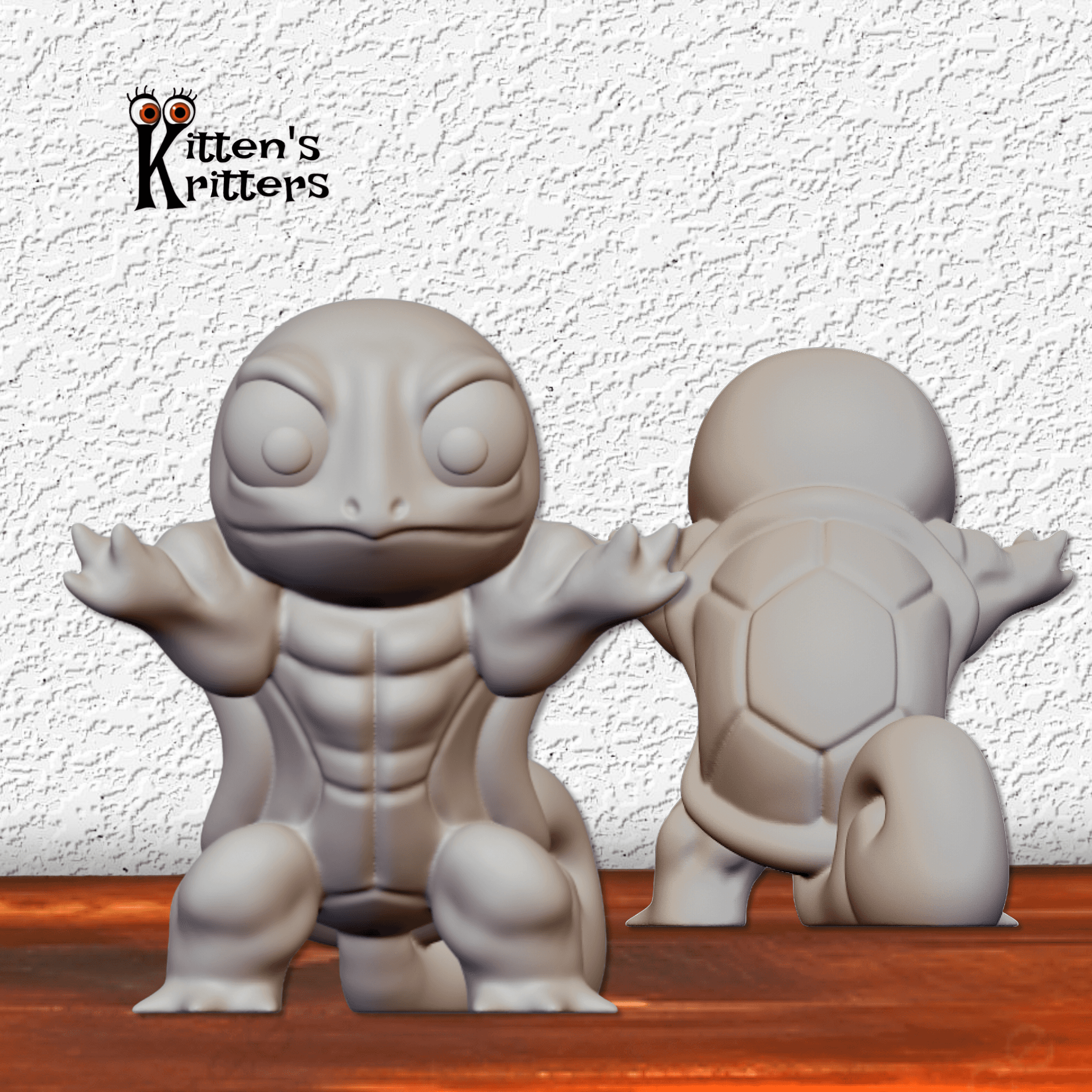 Swole Squirtle Pokemon Yoked-emon ! Funny Fanart Figurine 3d model