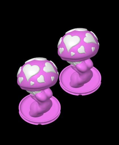 Heart Topped Mushroom Goddess Storage 3d model