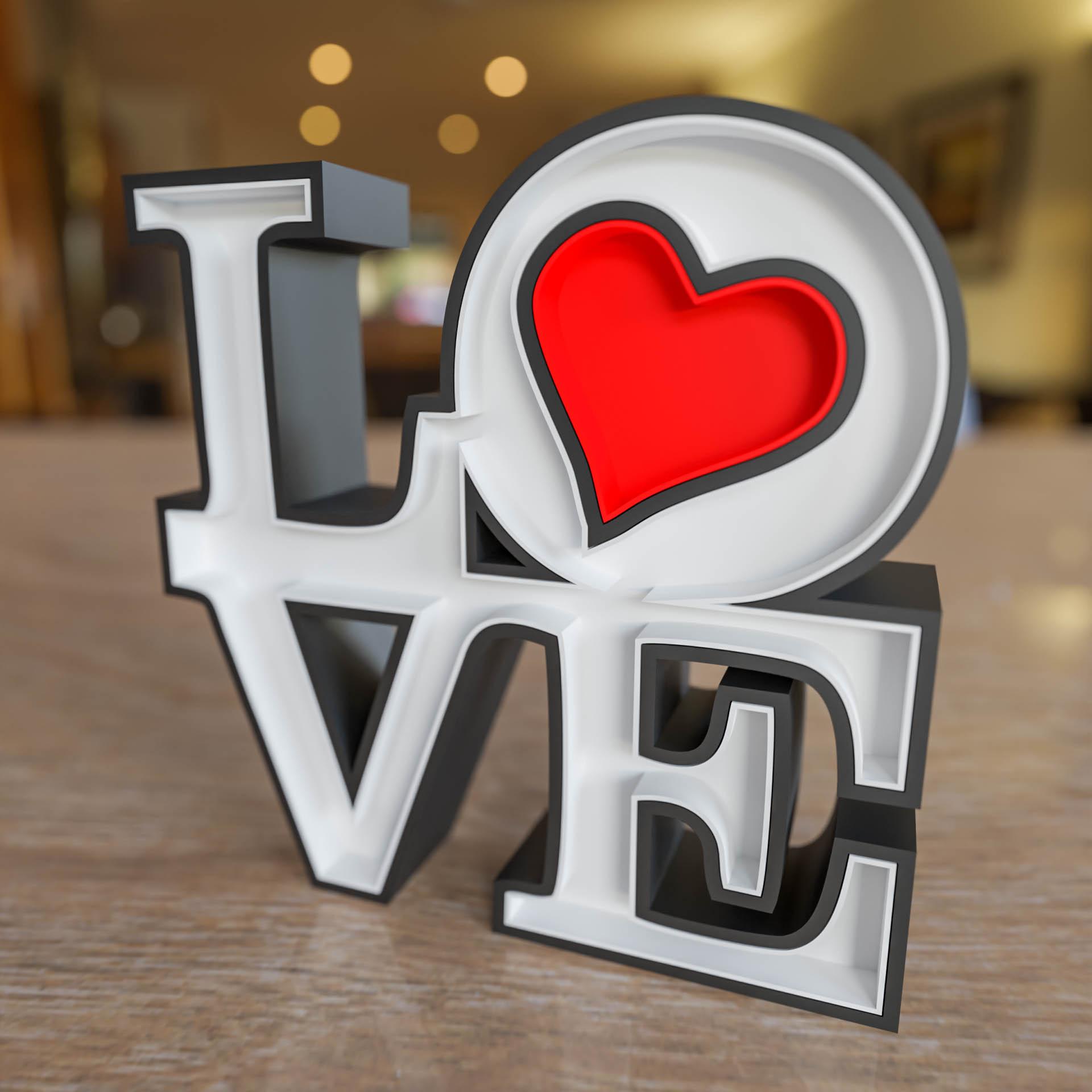 Illuminated sign love 3d model