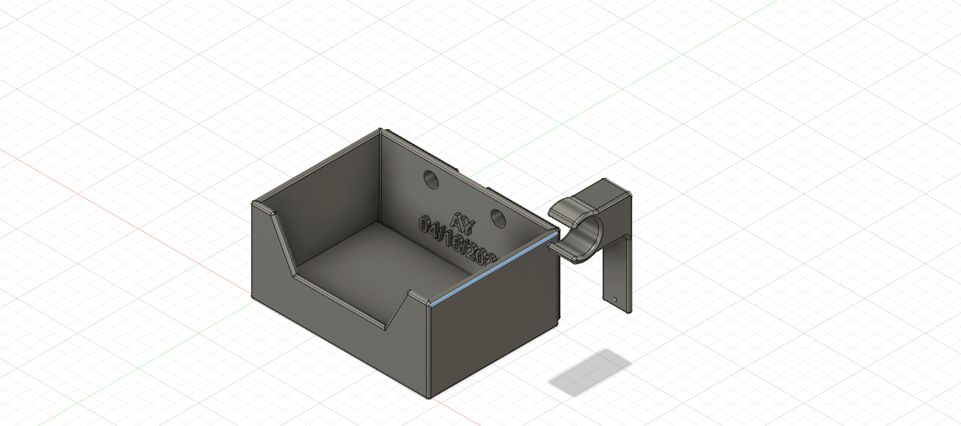 Wall Storage Bin & Pen Holder 3d model