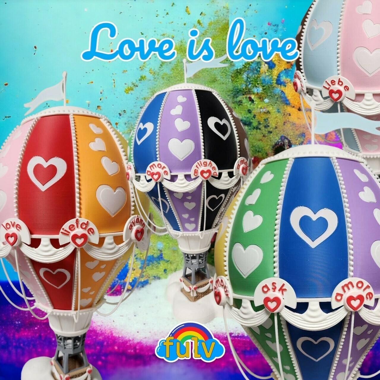 LOVE Hot Air Balloon Standard Size 3d model