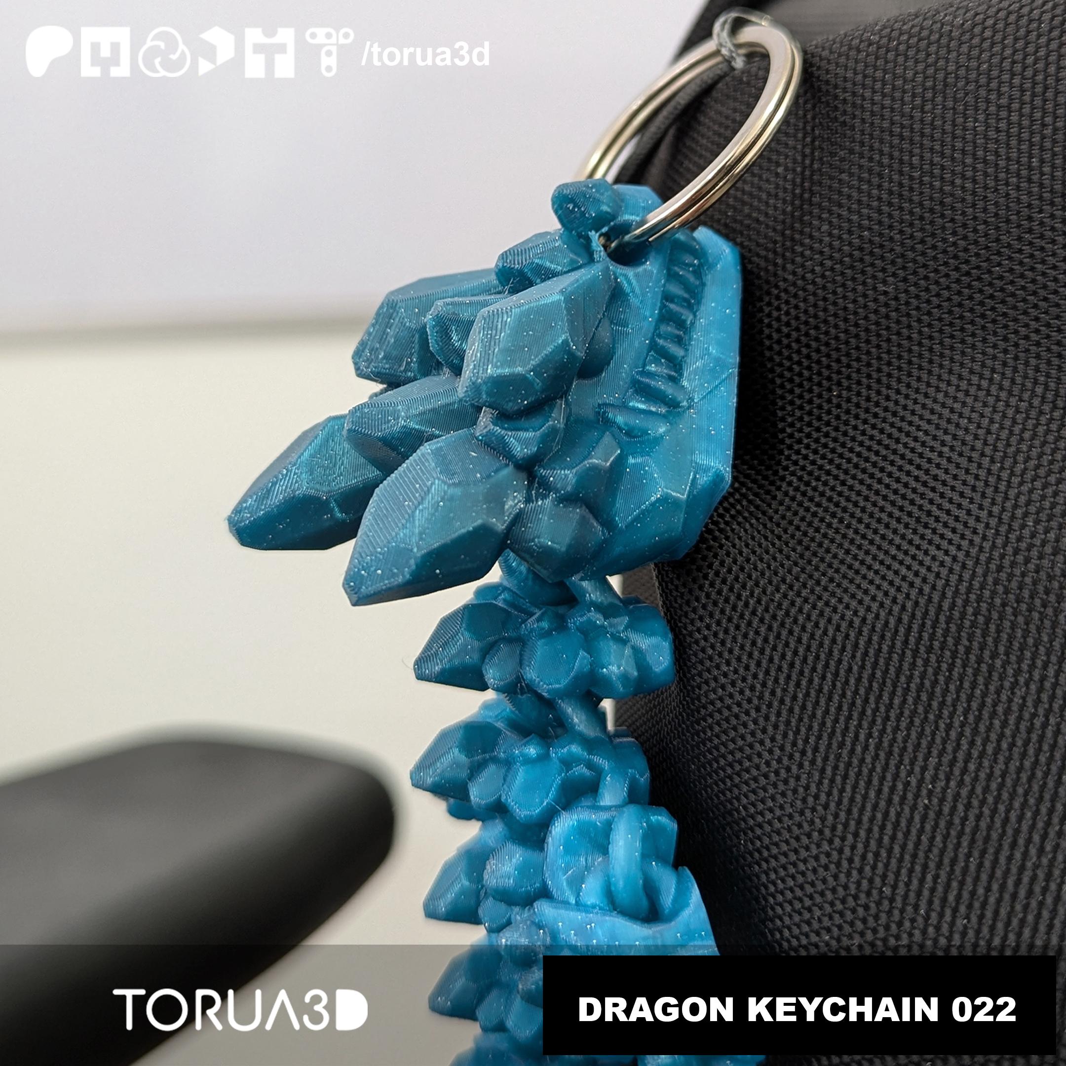 Articulated Dragon 022 Keychain - Print in place - No supports - STL 3d model