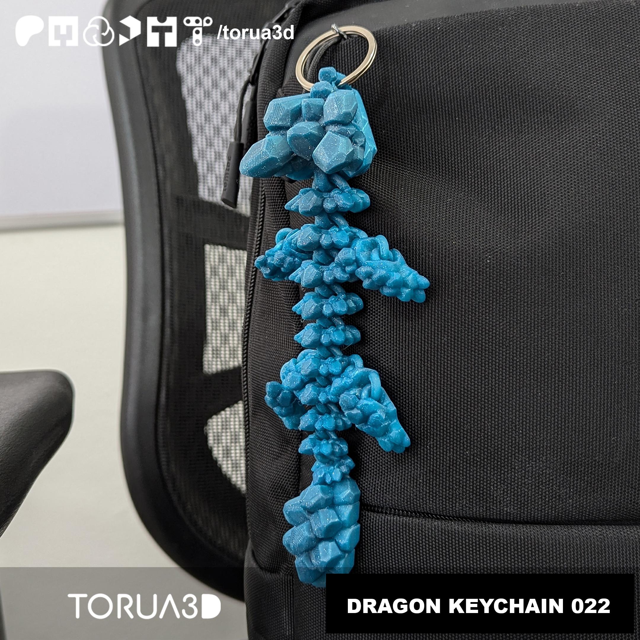 Articulated Dragon 022 Keychain - Print in place - No supports - STL 3d model