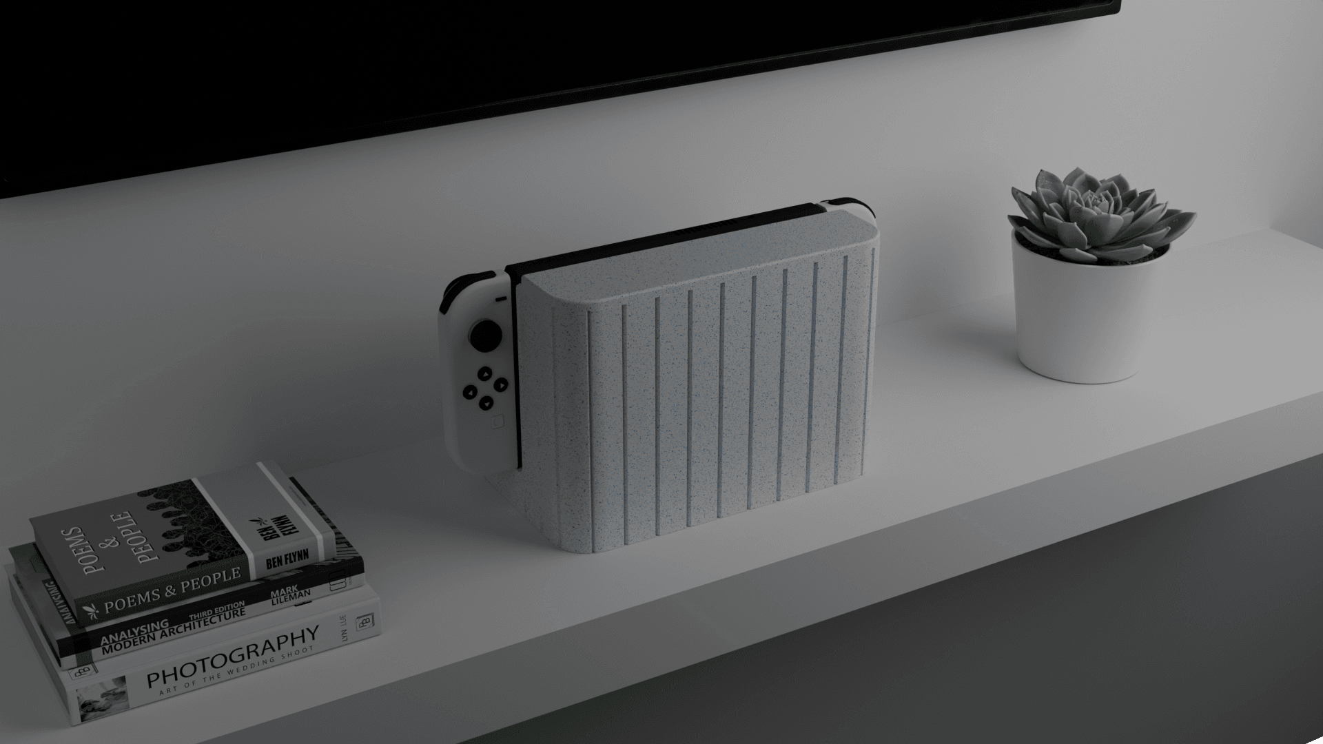 Modern OLED Nintendo Switch Dock (Organizer) - Wide Panels 3d model