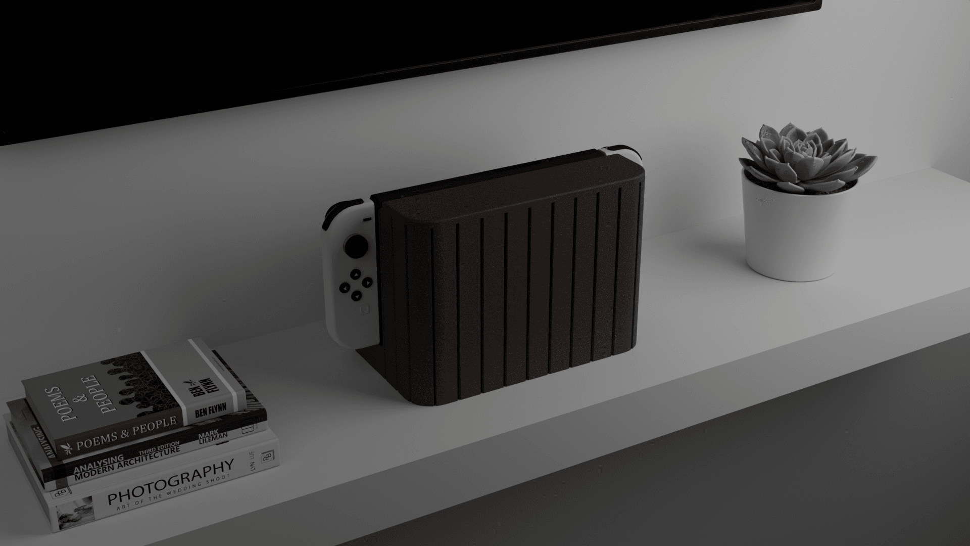 Modern OLED Nintendo Switch Dock (Organizer) - Wide Panels 3d model