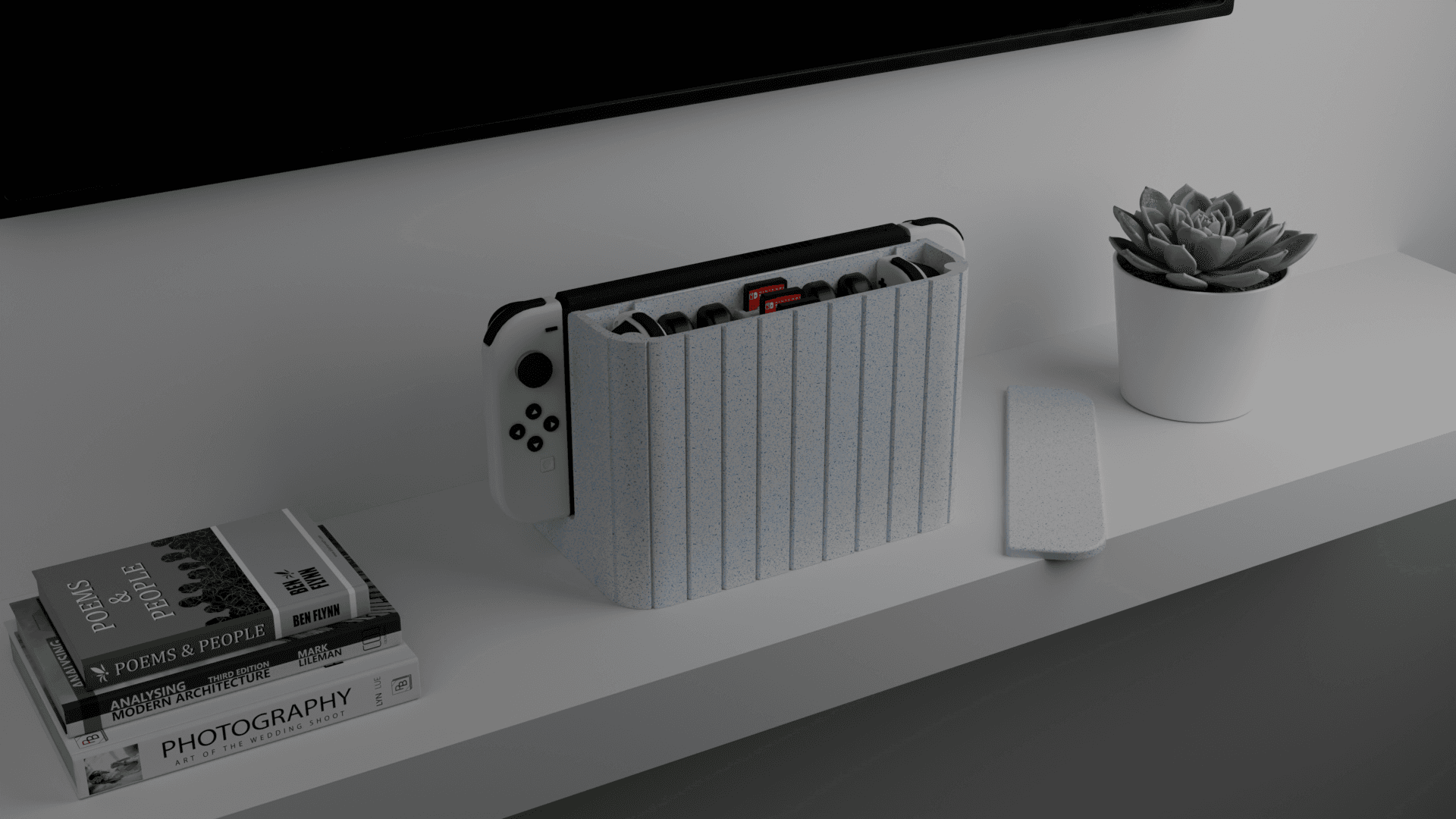 Modern OLED Nintendo Switch Dock (Organizer) - Wide Panels 3d model