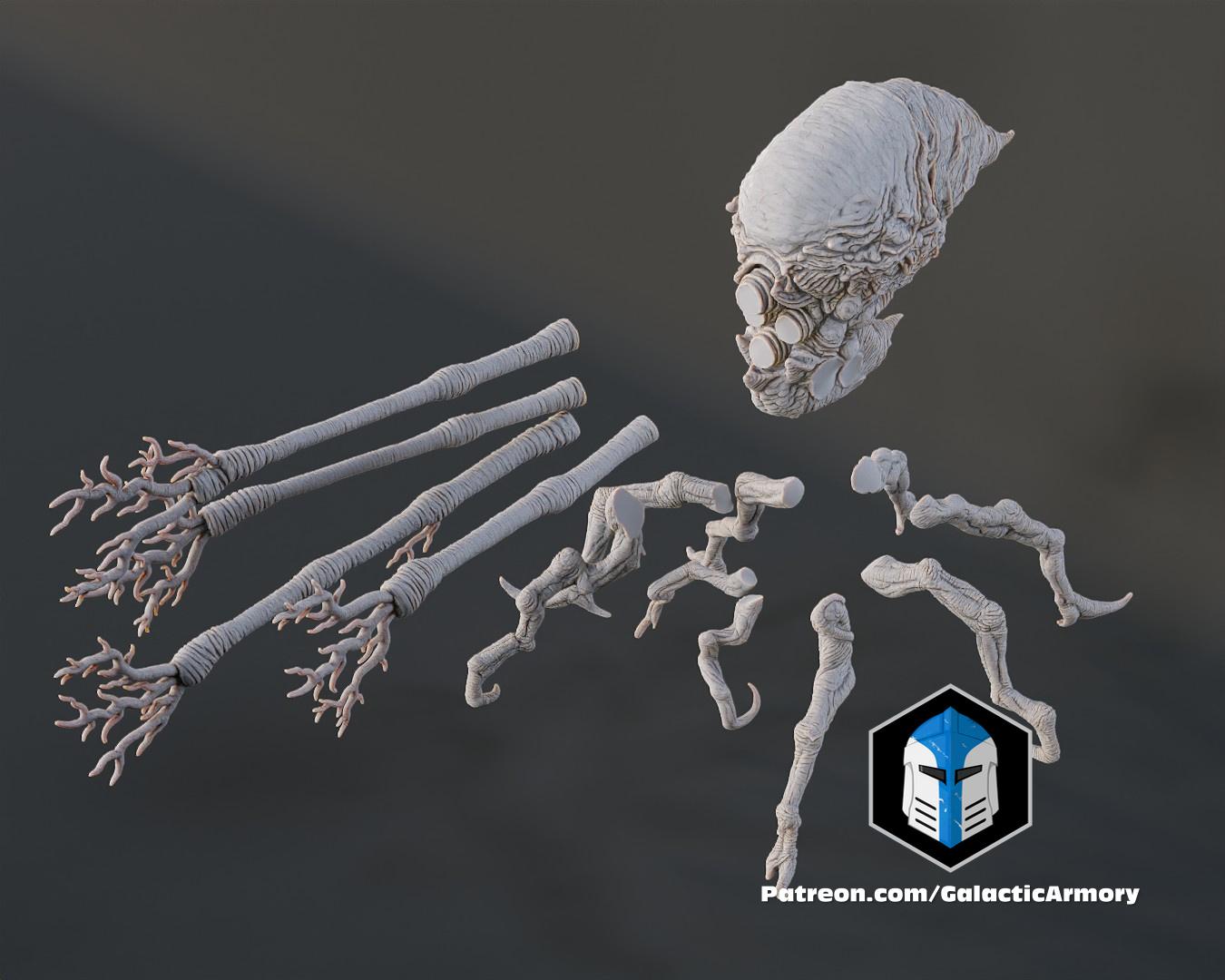 Halo Flood Spore Figurines and Mold - 3D Print Files 3d model