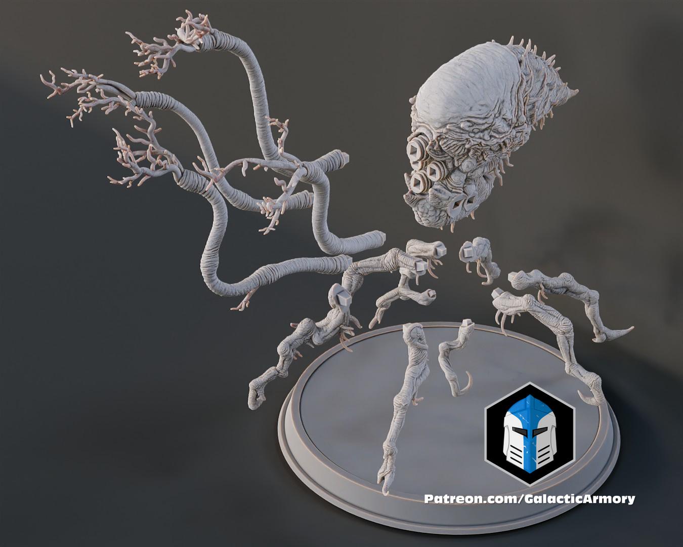 Halo Flood Spore Figurines and Mold - 3D Print Files 3d model