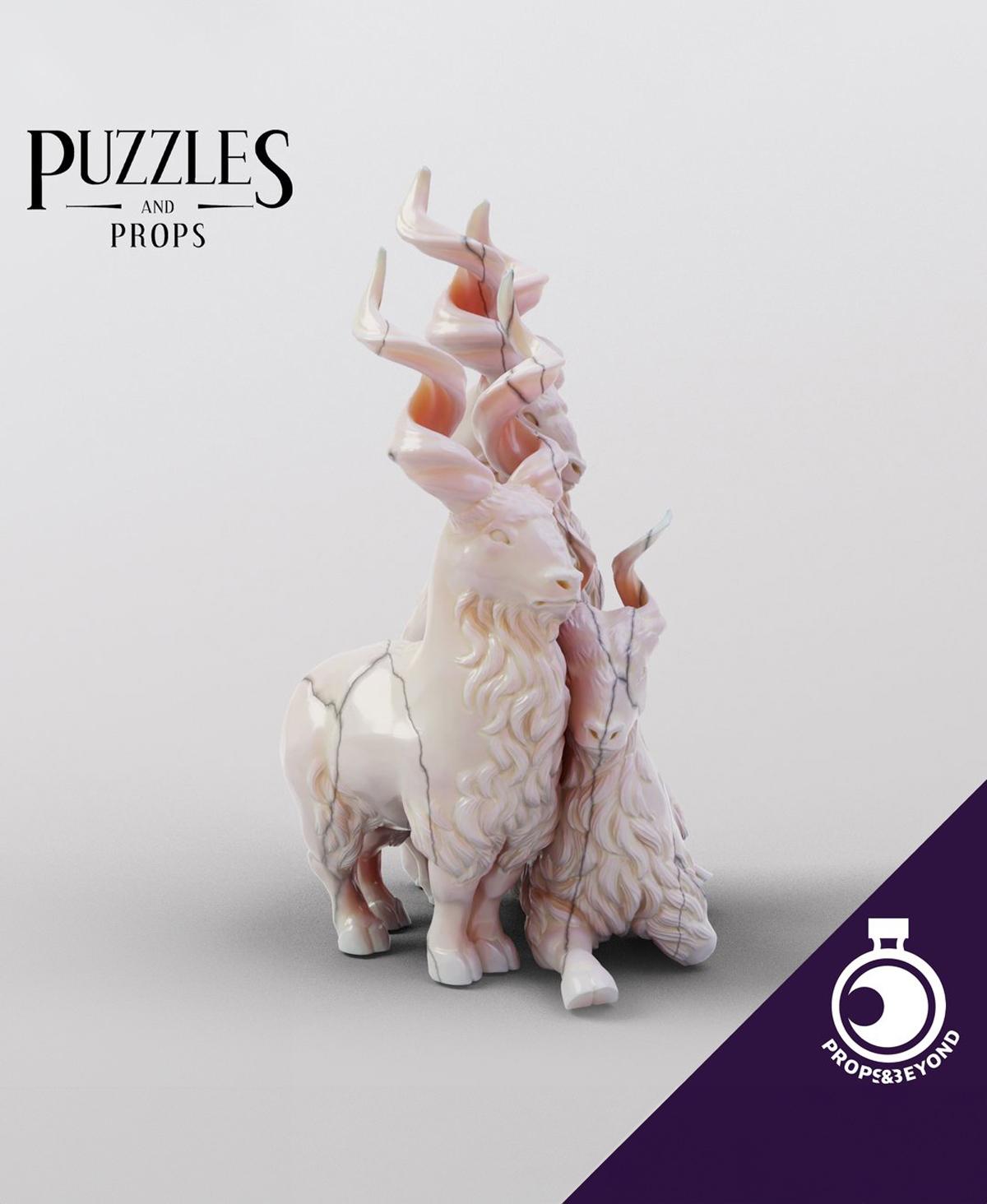 Figurine of Wondrous Power - Ivory Goats 3d model