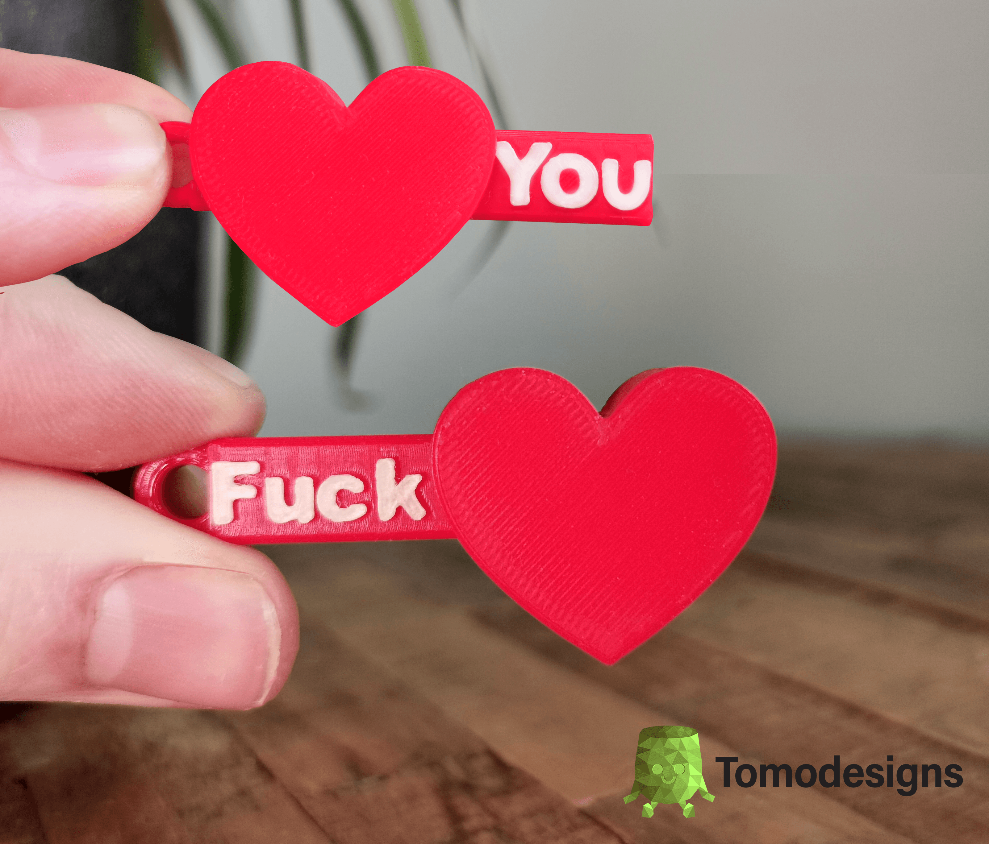 Fck You Heart Keychain 3d model