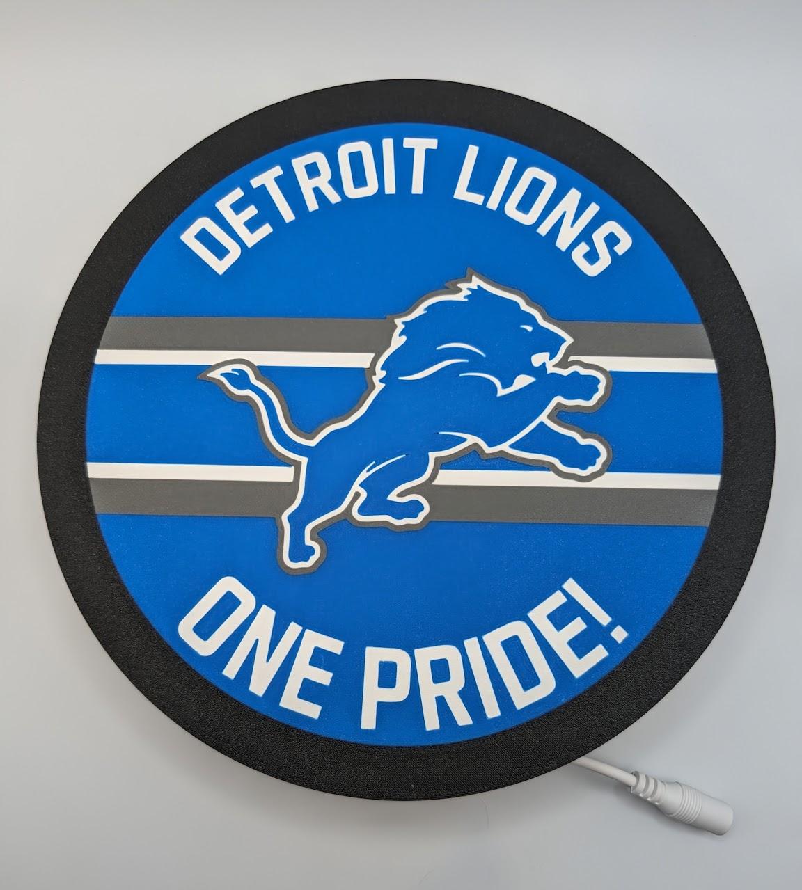 Detroit Lions Round Light Box 3d model