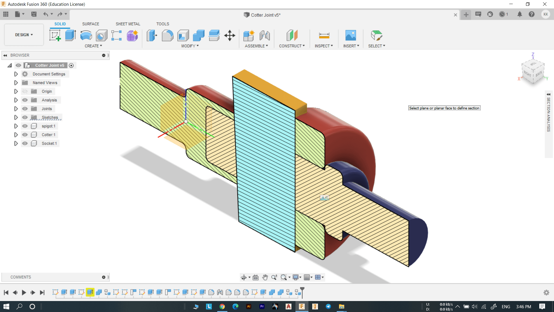 Cotter Joint  - Sectional View  - 3d model