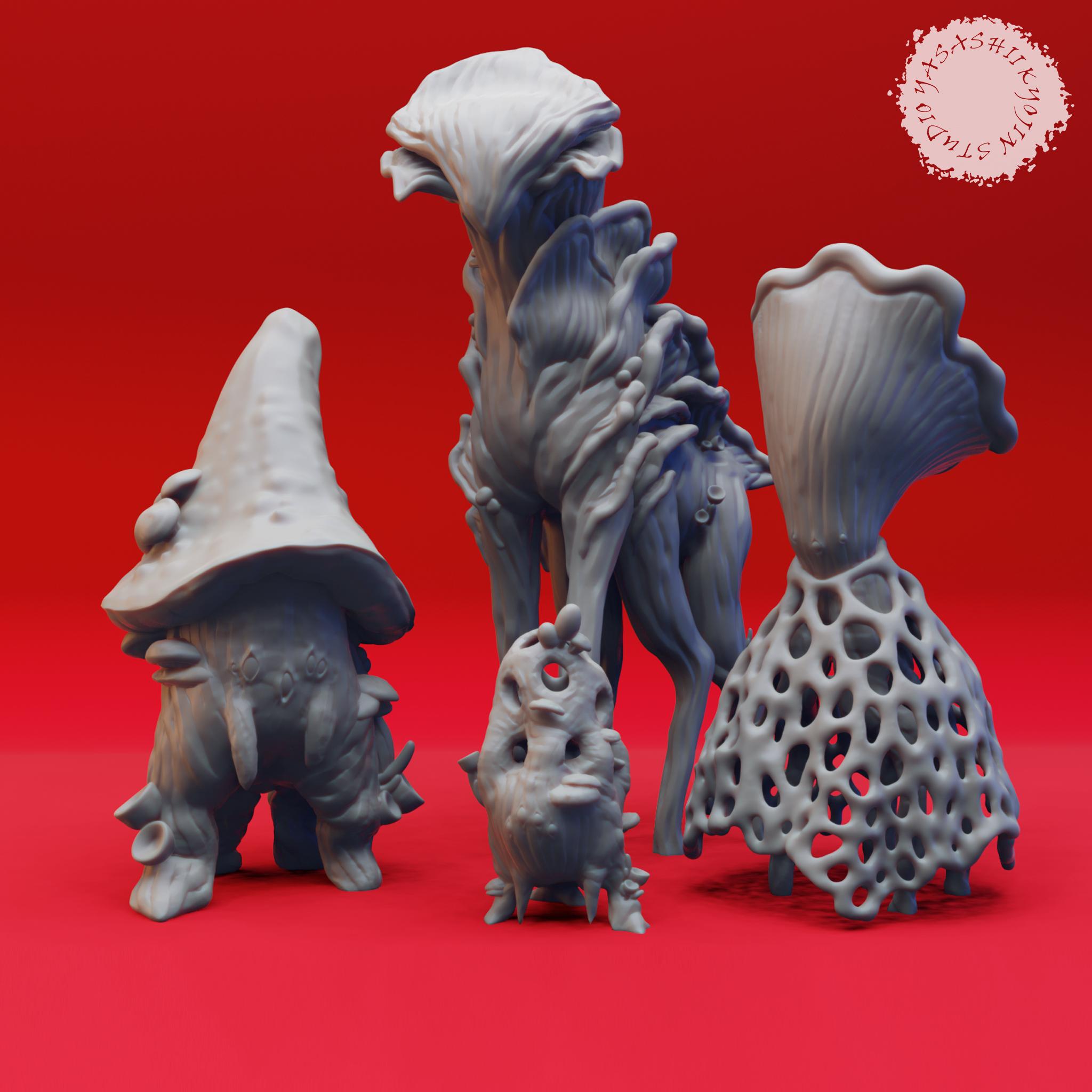 Myconid Colony - Tabletop Miniatures (Pre-Supported) 3d model