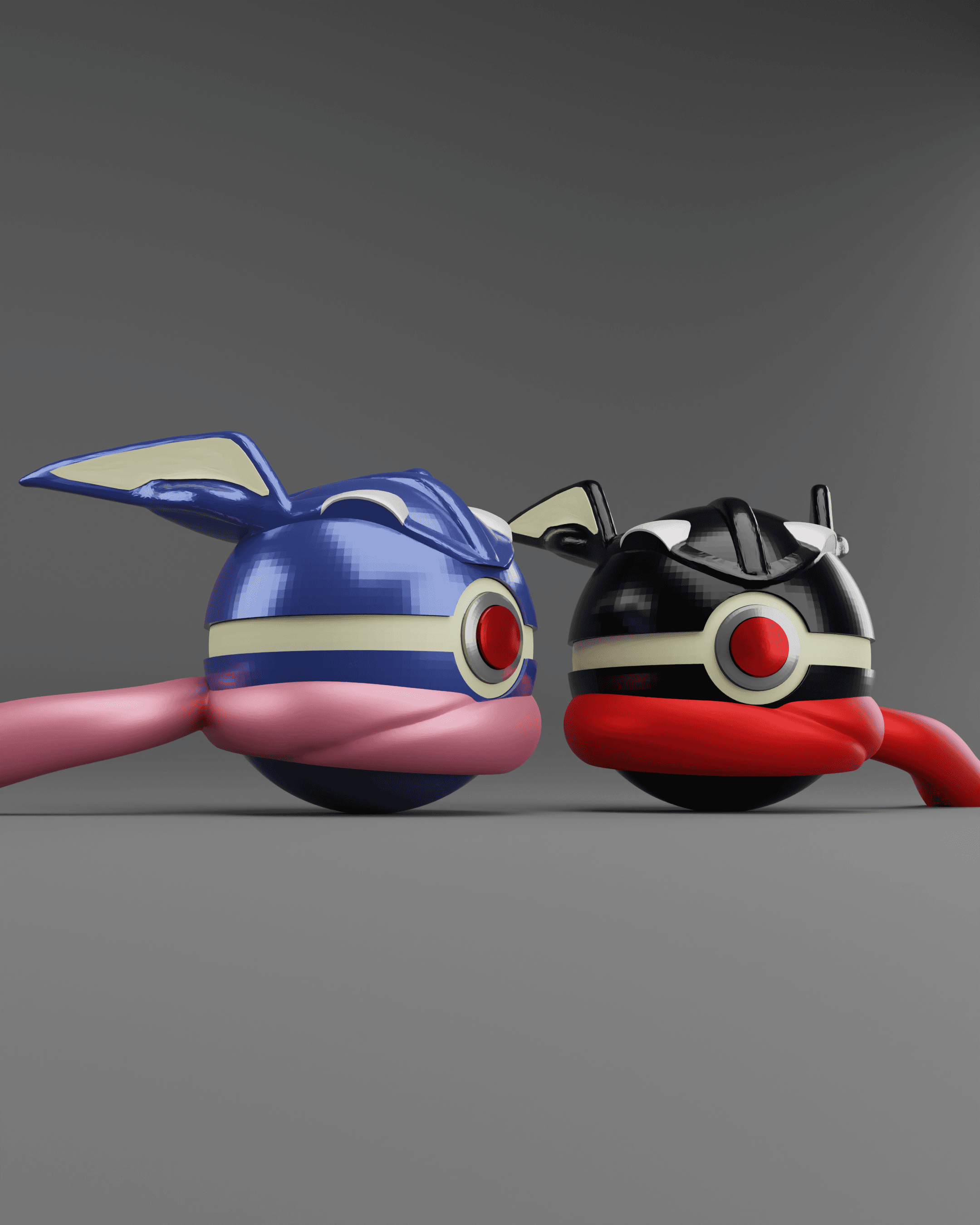 GreniBall Greninja Themed Pokeball - Fan Art 3d model