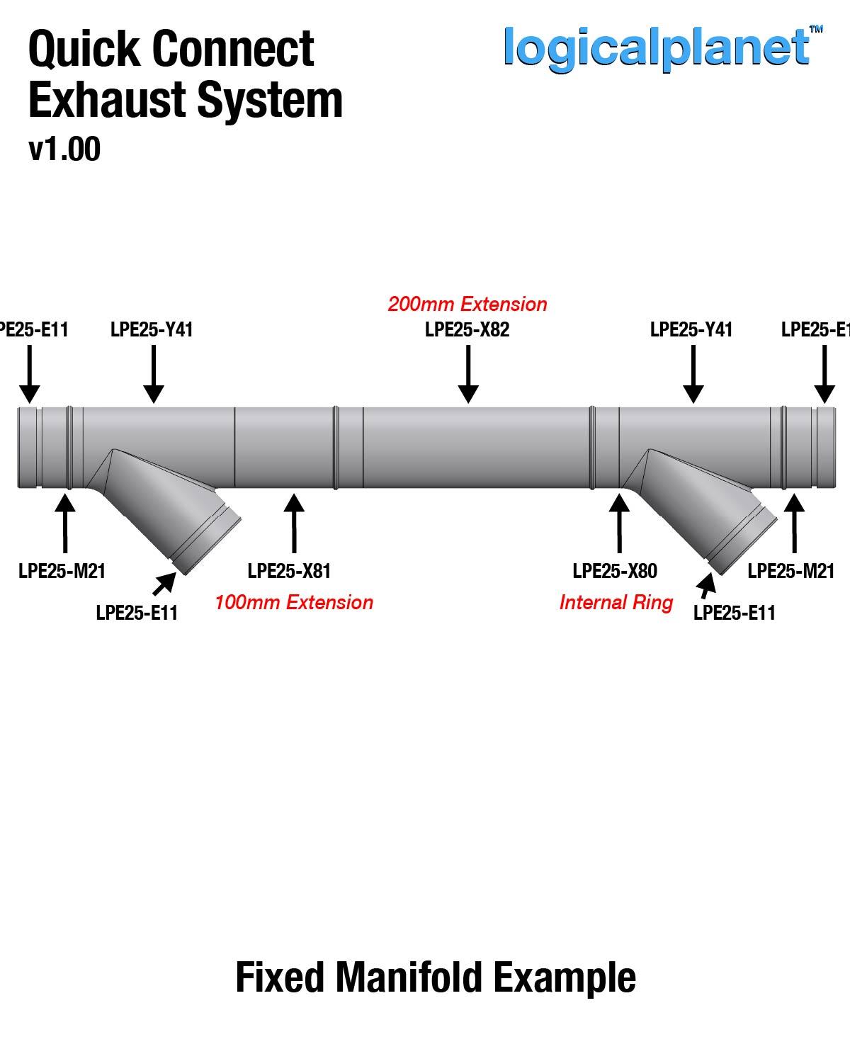 LPE Exhaust Quick Release and Mounting System 3d model