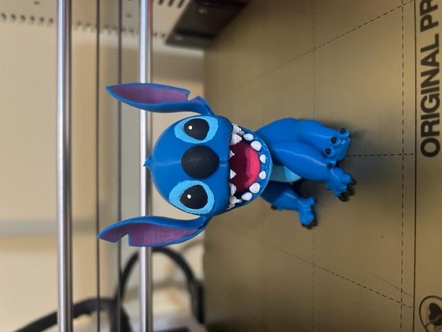 Stitch - FDM printed in blue. Hand painted. - 3d model