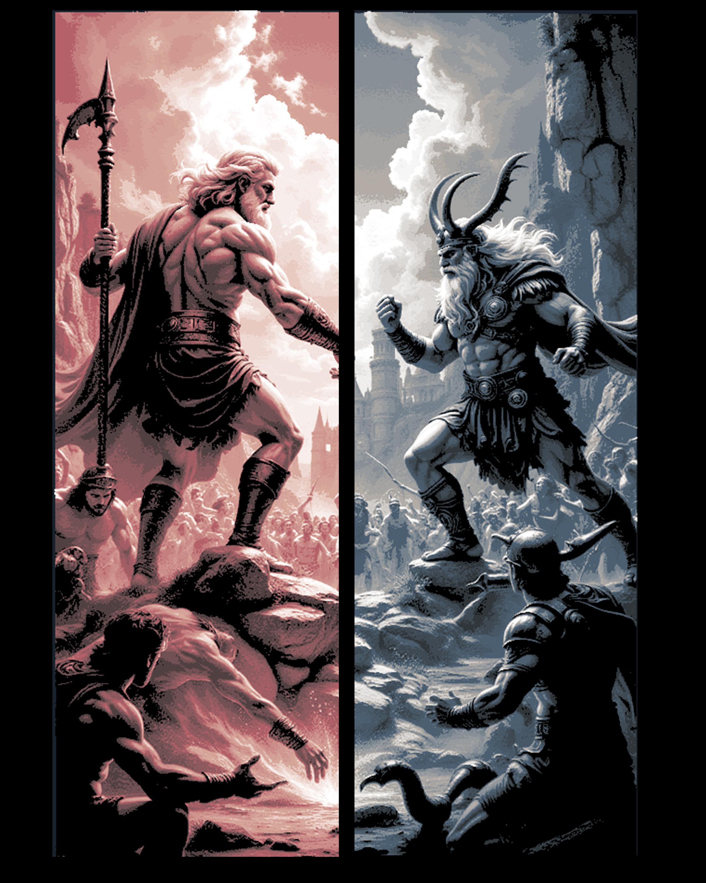 The gods at war - Odin versus Zeus - Set of 6 Bookmarks 3d model