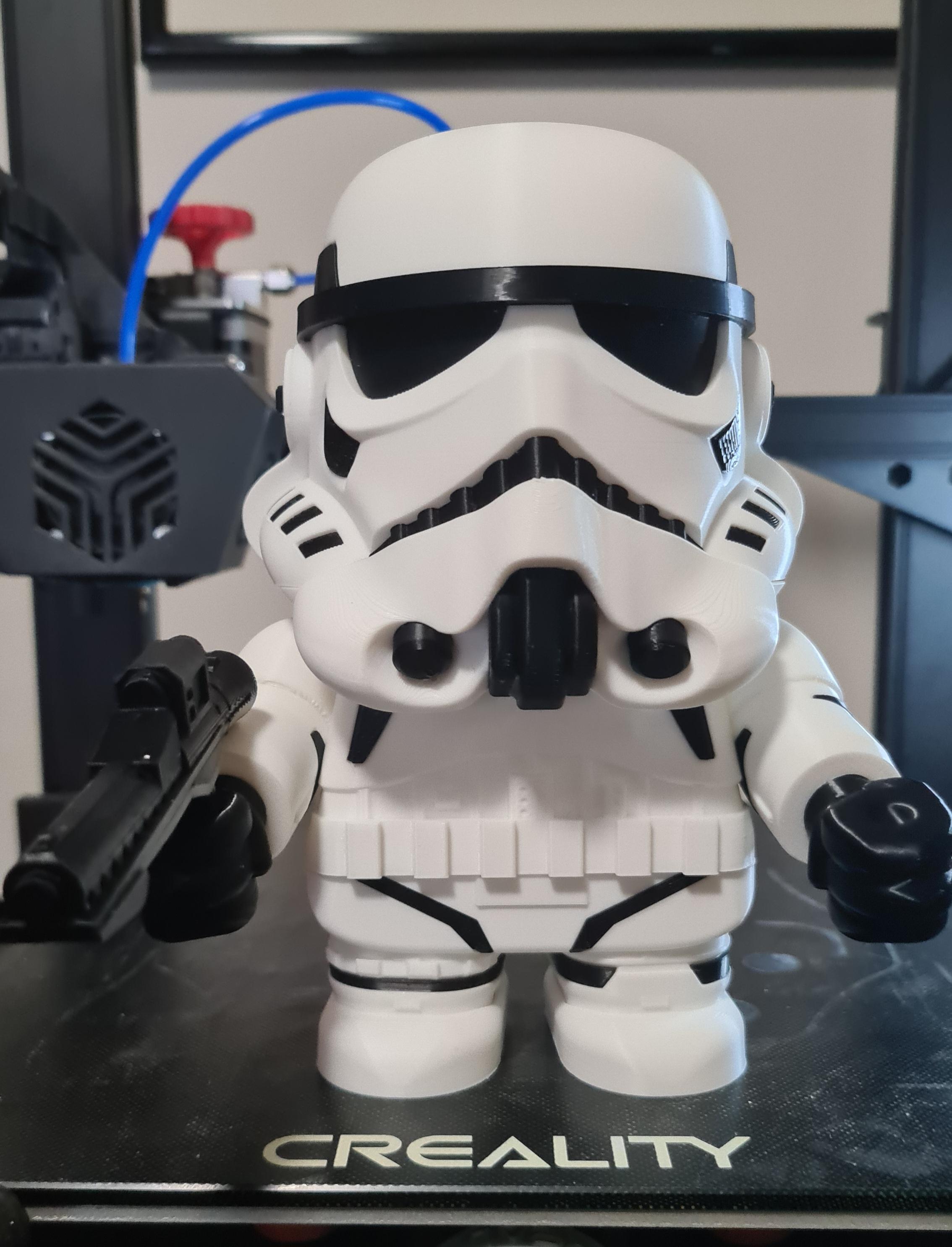 Stormchunker Kit (No Support, No AMS, No Glue) - Printed in Polymaker PLA Pro White and Black along with 3DFILLYS PLA+ Skin using the old helmet and the new head model. - 3d model