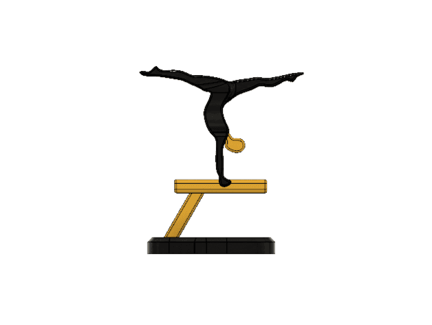 Gymnastics Athlete Minimalist Square 3d model