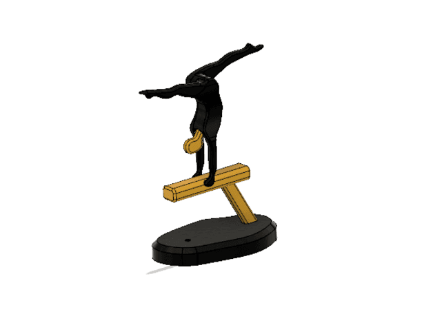 Gymnastics Athlete Minimalist Square 3d model