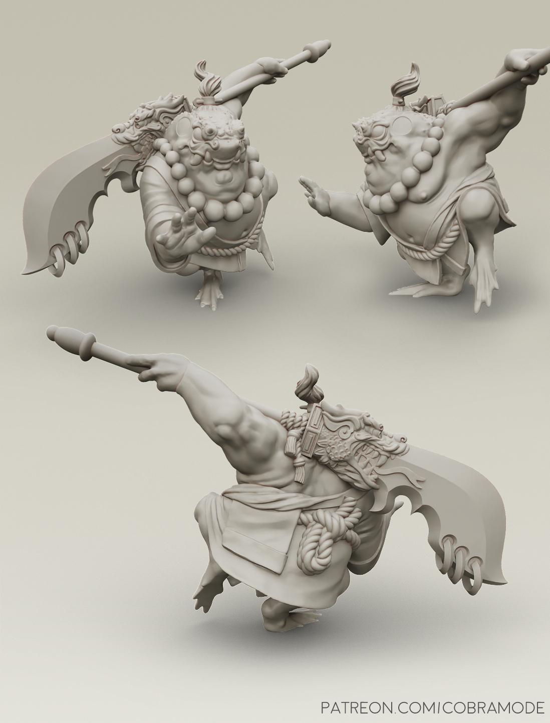 Giant Toad Warrior - Hikimoto, Hikiga Bruiser (Pre-Supported) 3d model