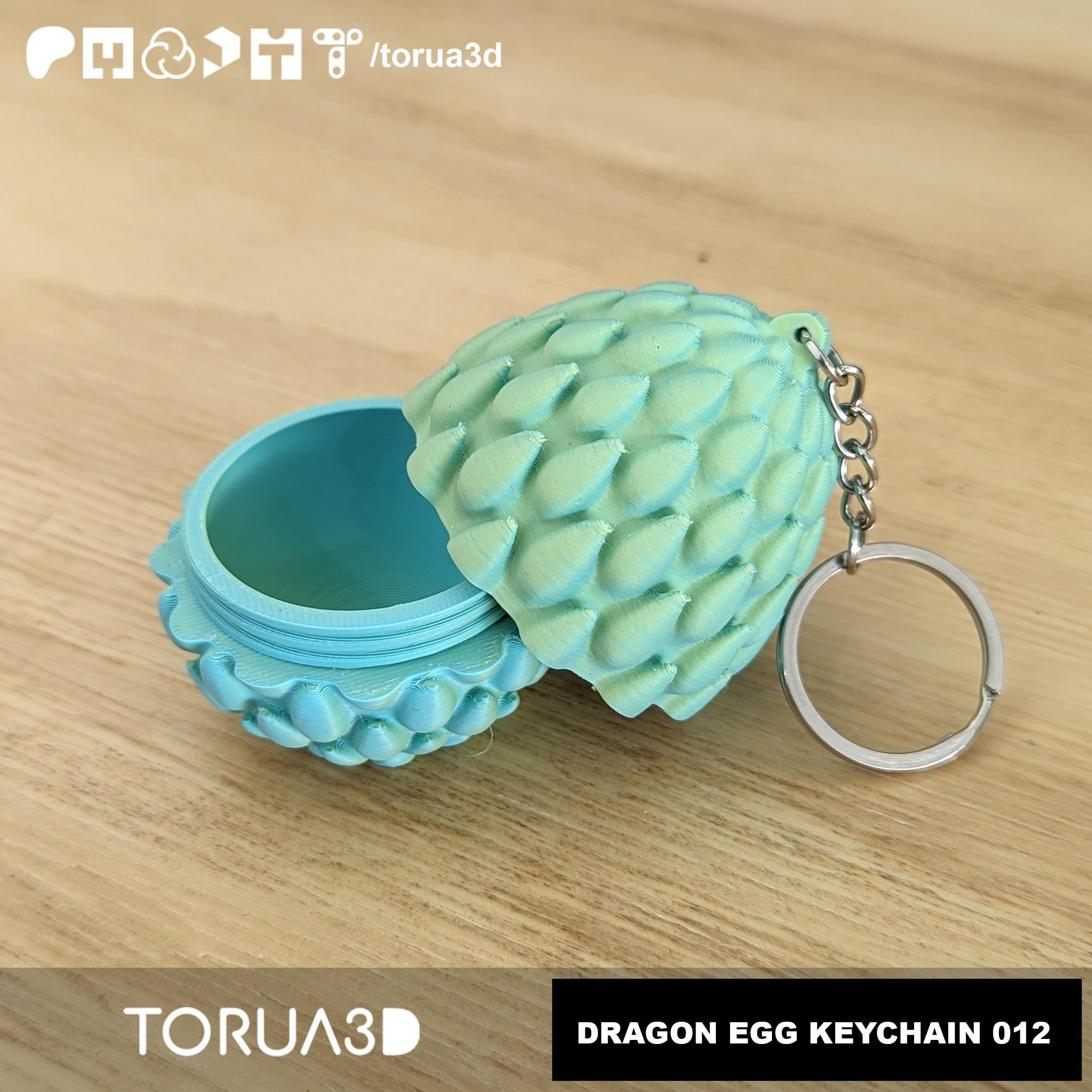 DRAGON EGG KEYCHAIN 012 - Print in place - STL File  3d model