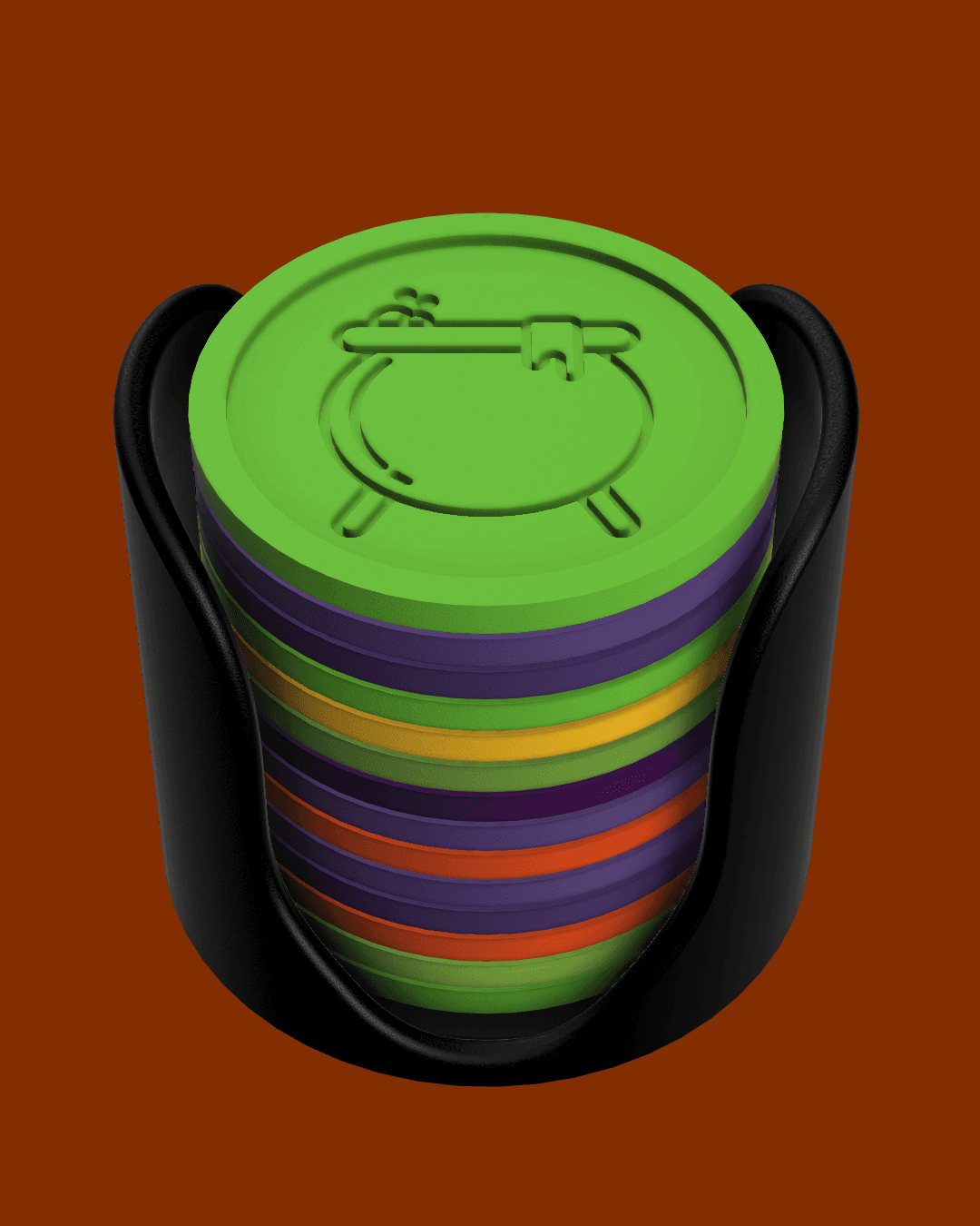 Ghost case and Halloween coasters 3d model