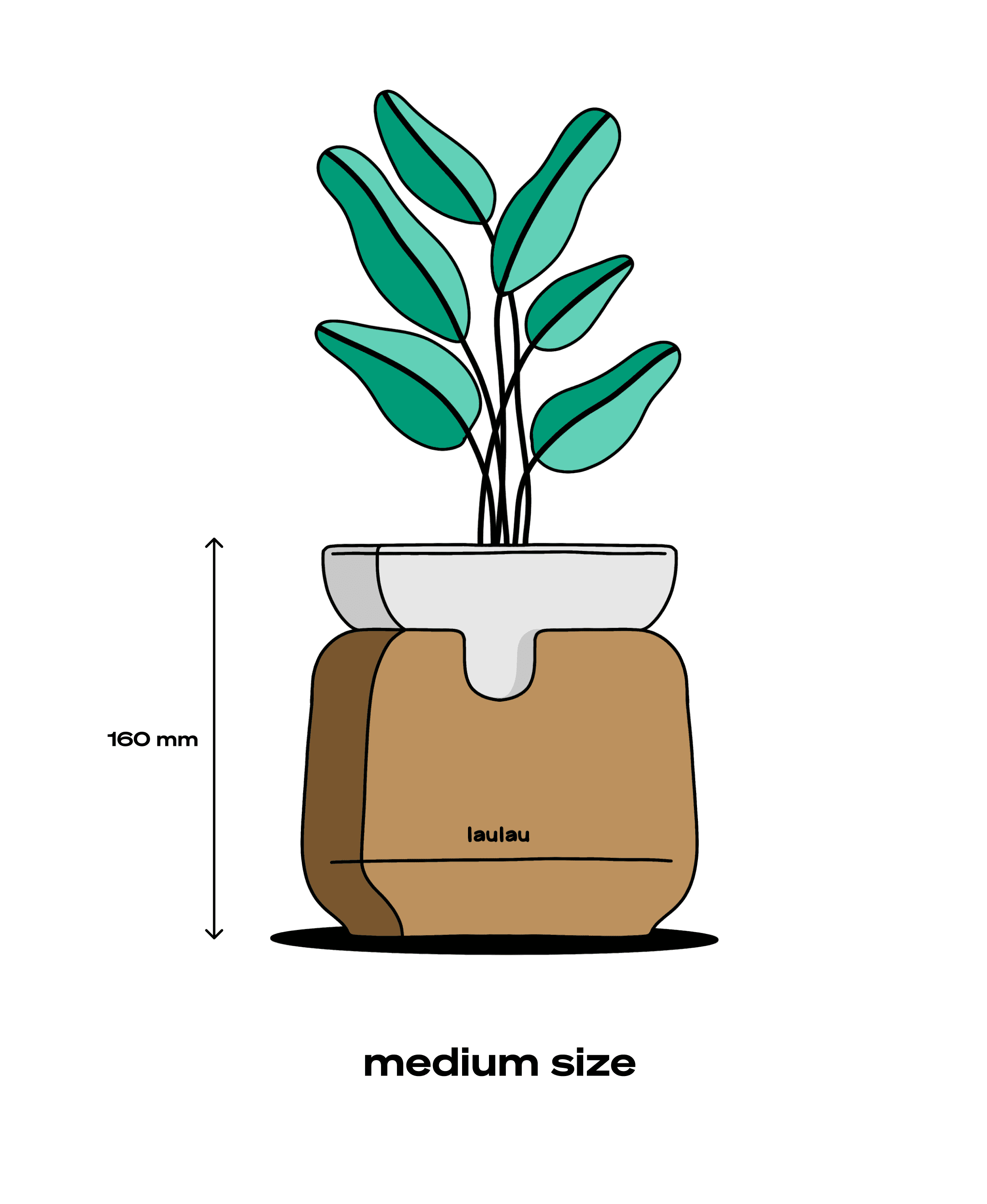 laulau · Self-watering pot (medium size) 3d model