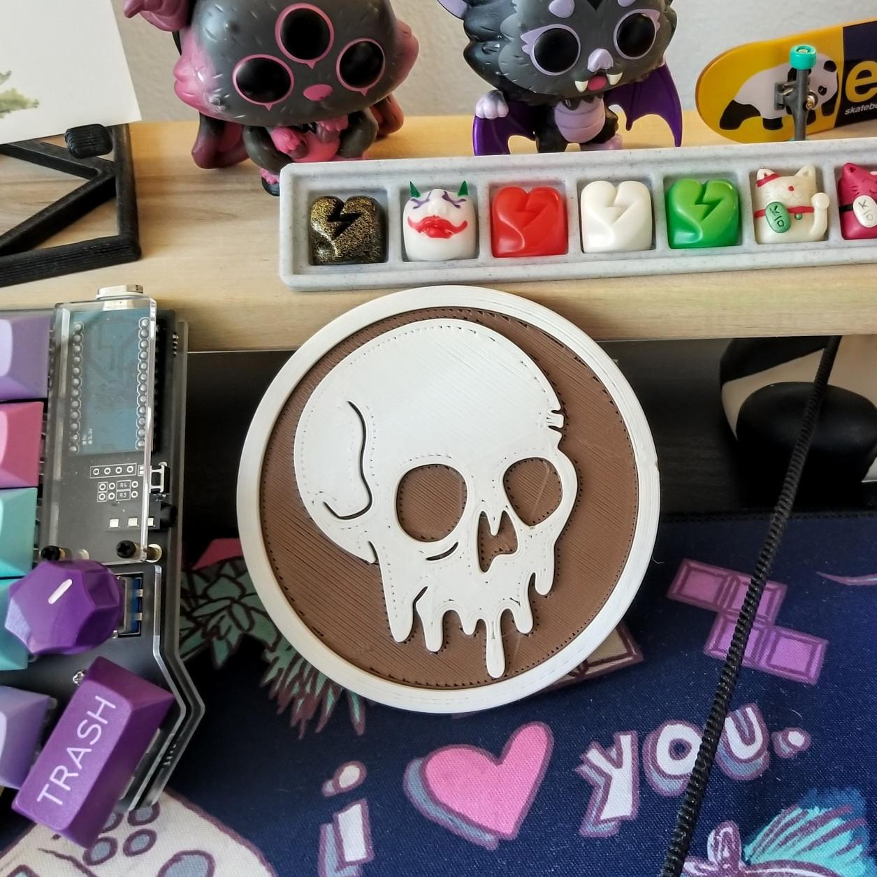 Melty Skull Drink Coaster 3d model