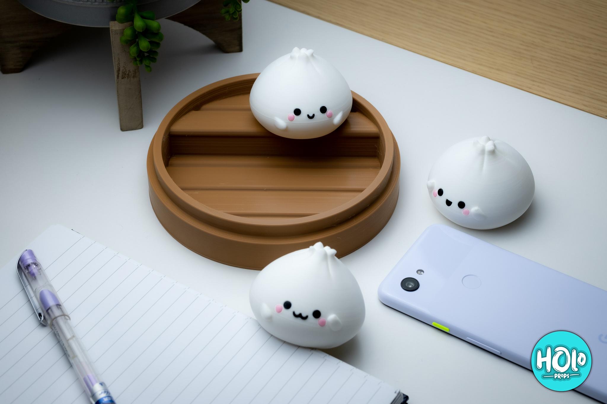 Kawaii Dim Sums in a Cute Basket 3d model