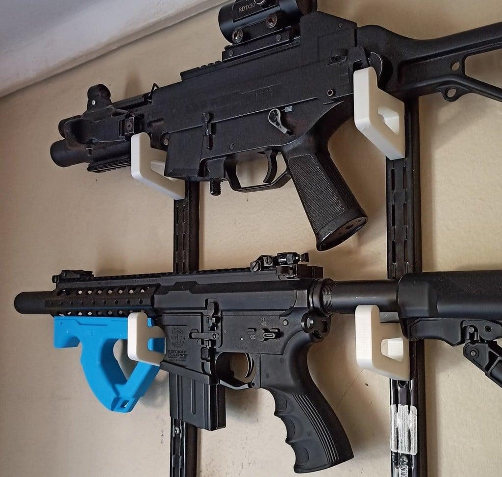 Airsoft display bracket for rail shelf system 3d model