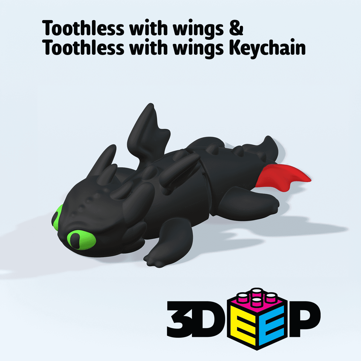 Toothless & Keychain, Print in place - No Supports 3d model